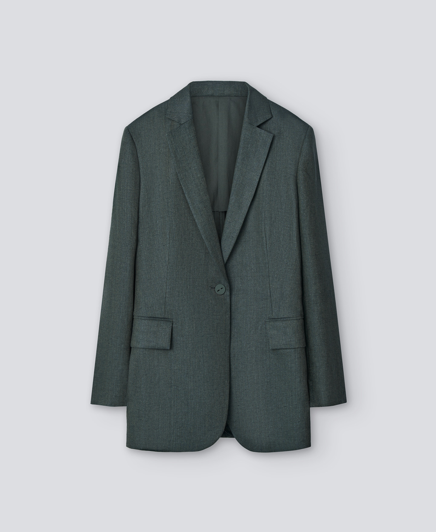 European linen structured blazer woman image number 4