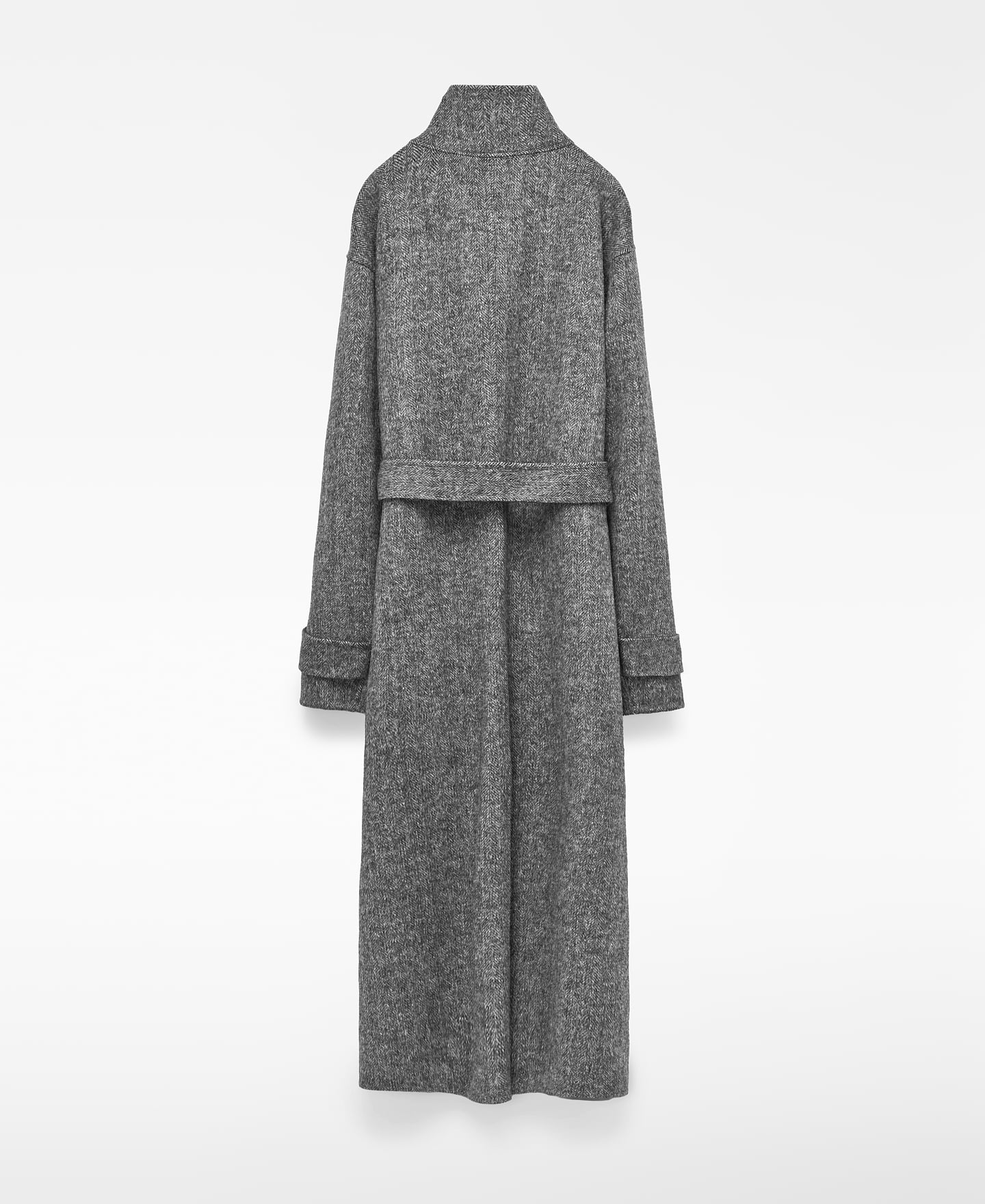 Long wrap herringbone coat image number 7