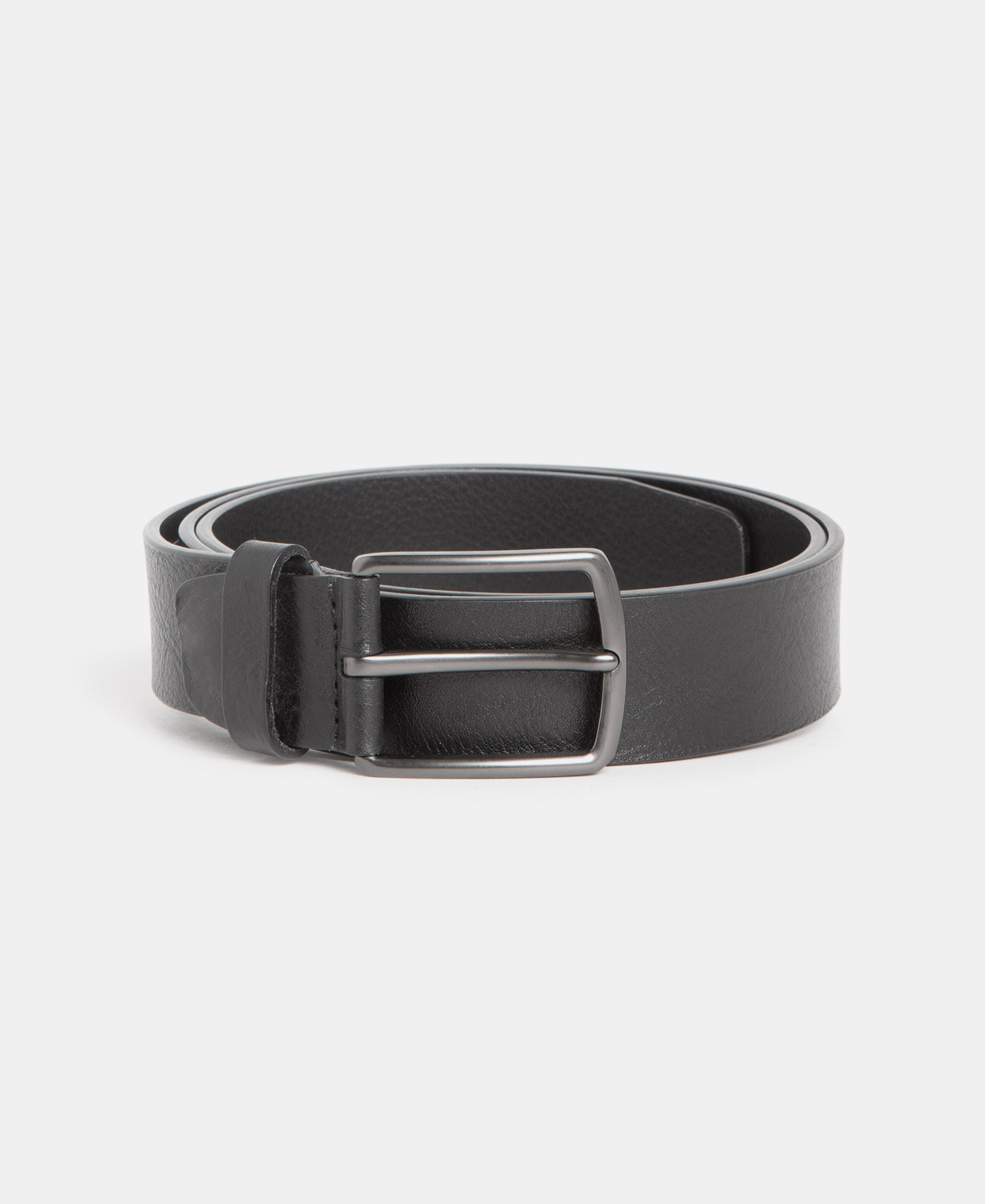 Rectangular buckle belt in leather image number 0