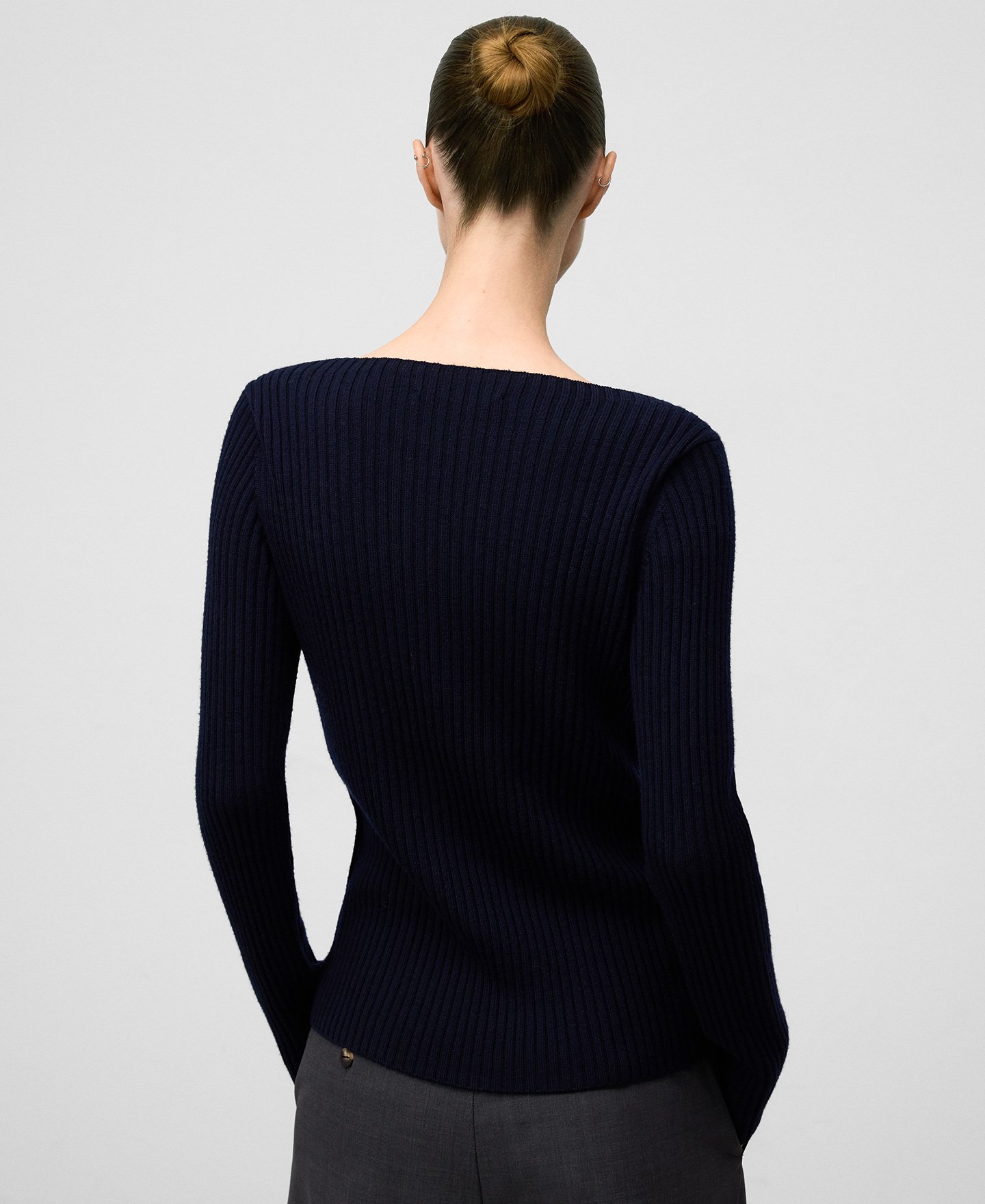 Jersey canalé lana merino mujer image number 2