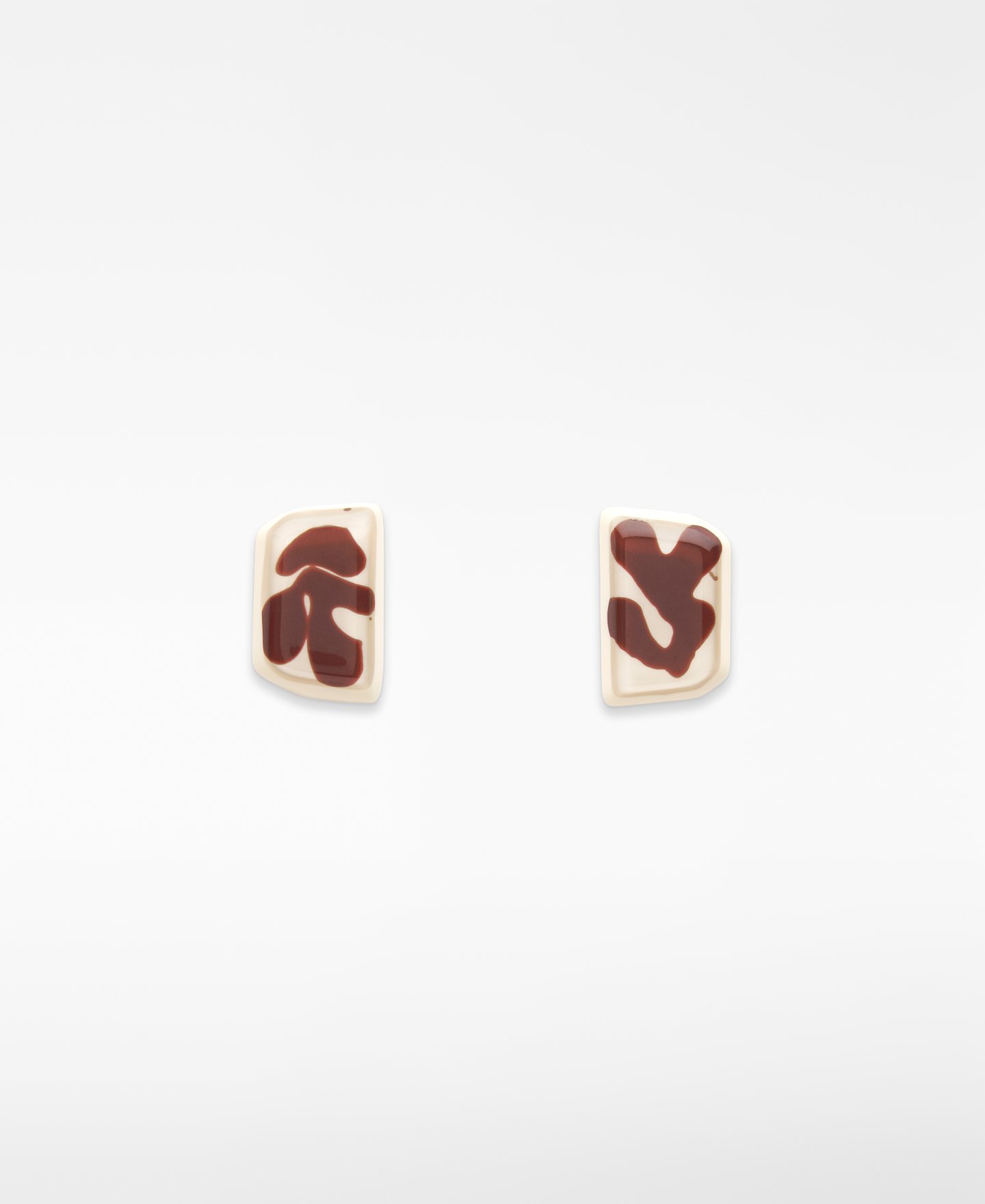 Marbled resin medium earrings image number 0