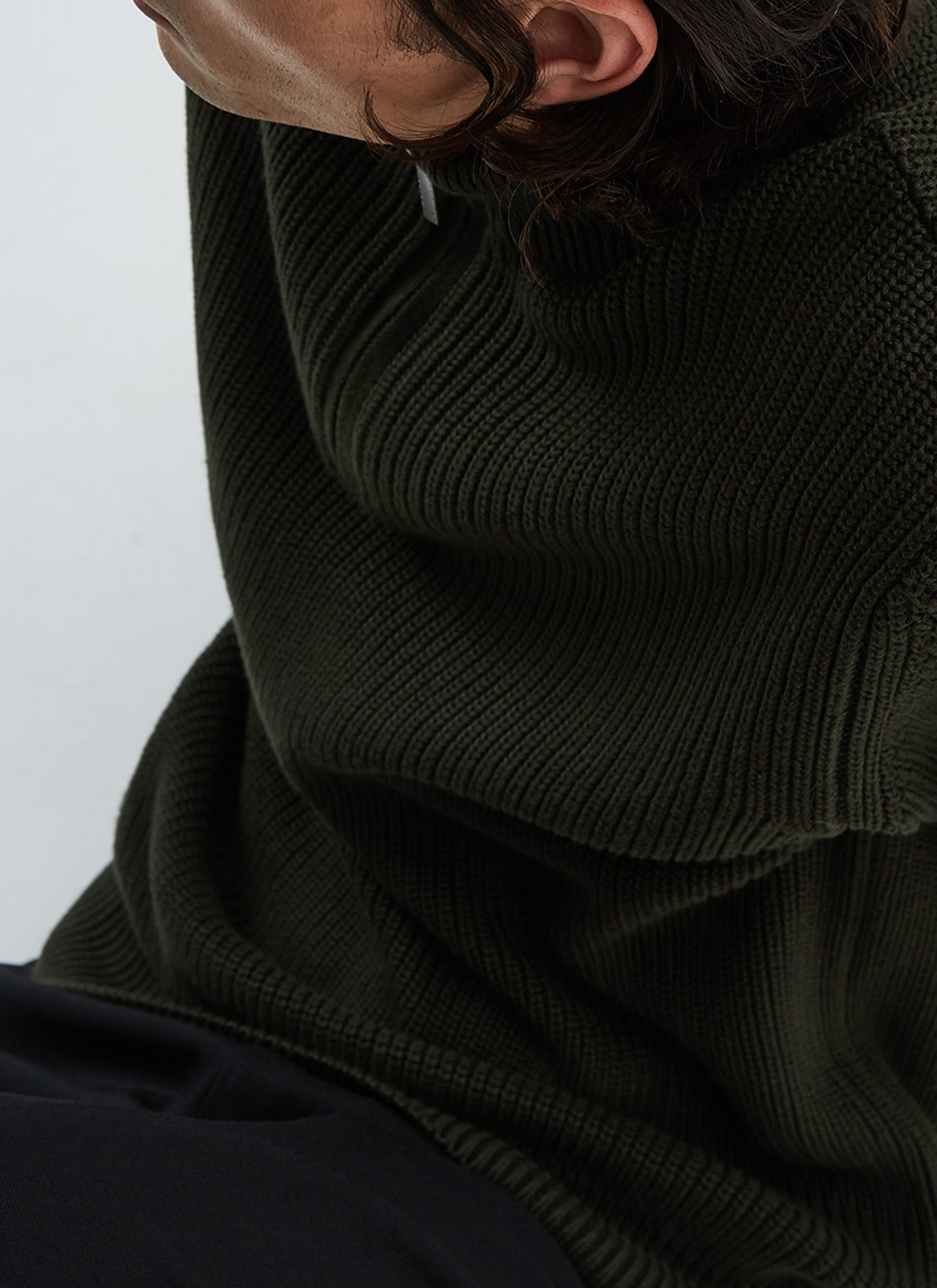Knit sweater with front zipper image number 1