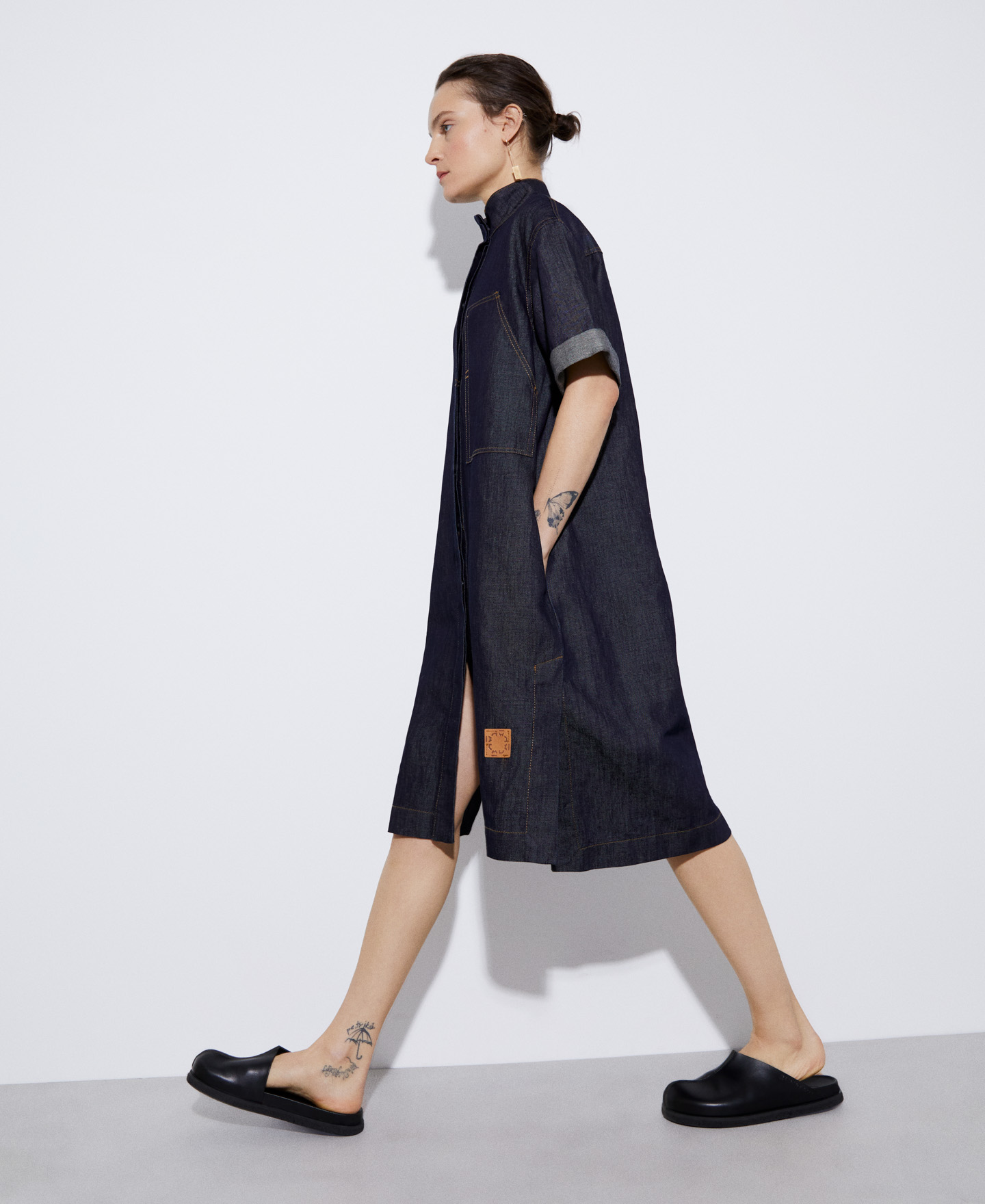 Linen and cotton shirt dress image number 5