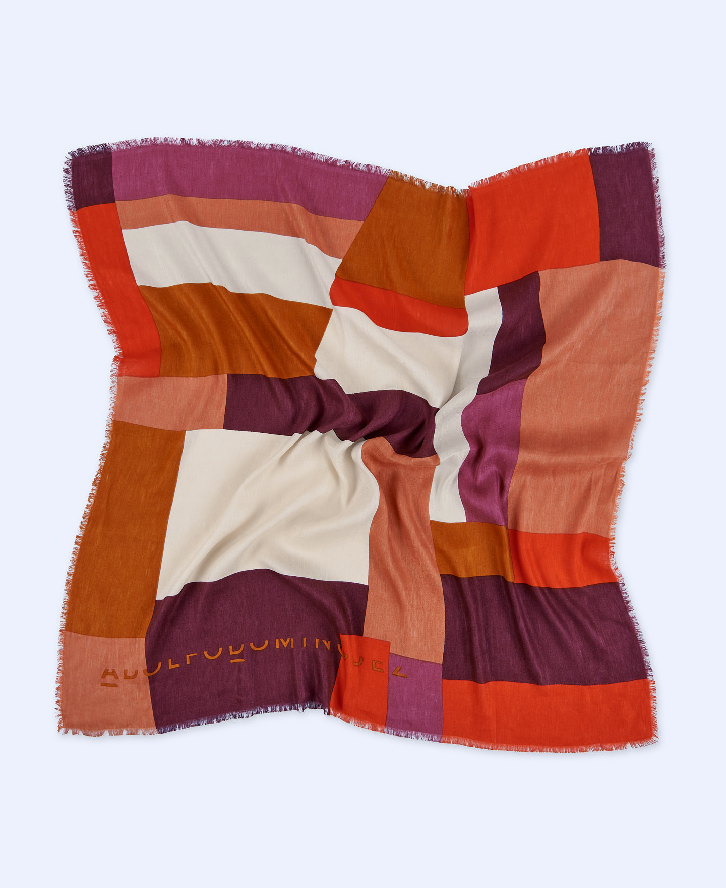 European linen Color Block printed shawl image number 1