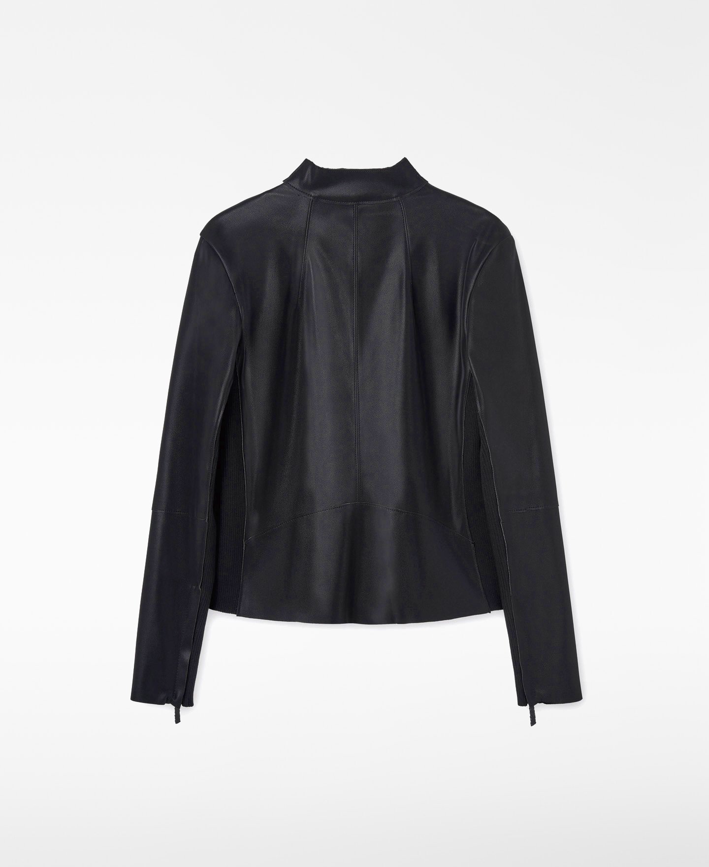 Leather-Non-Leather fitted jacket image number 1