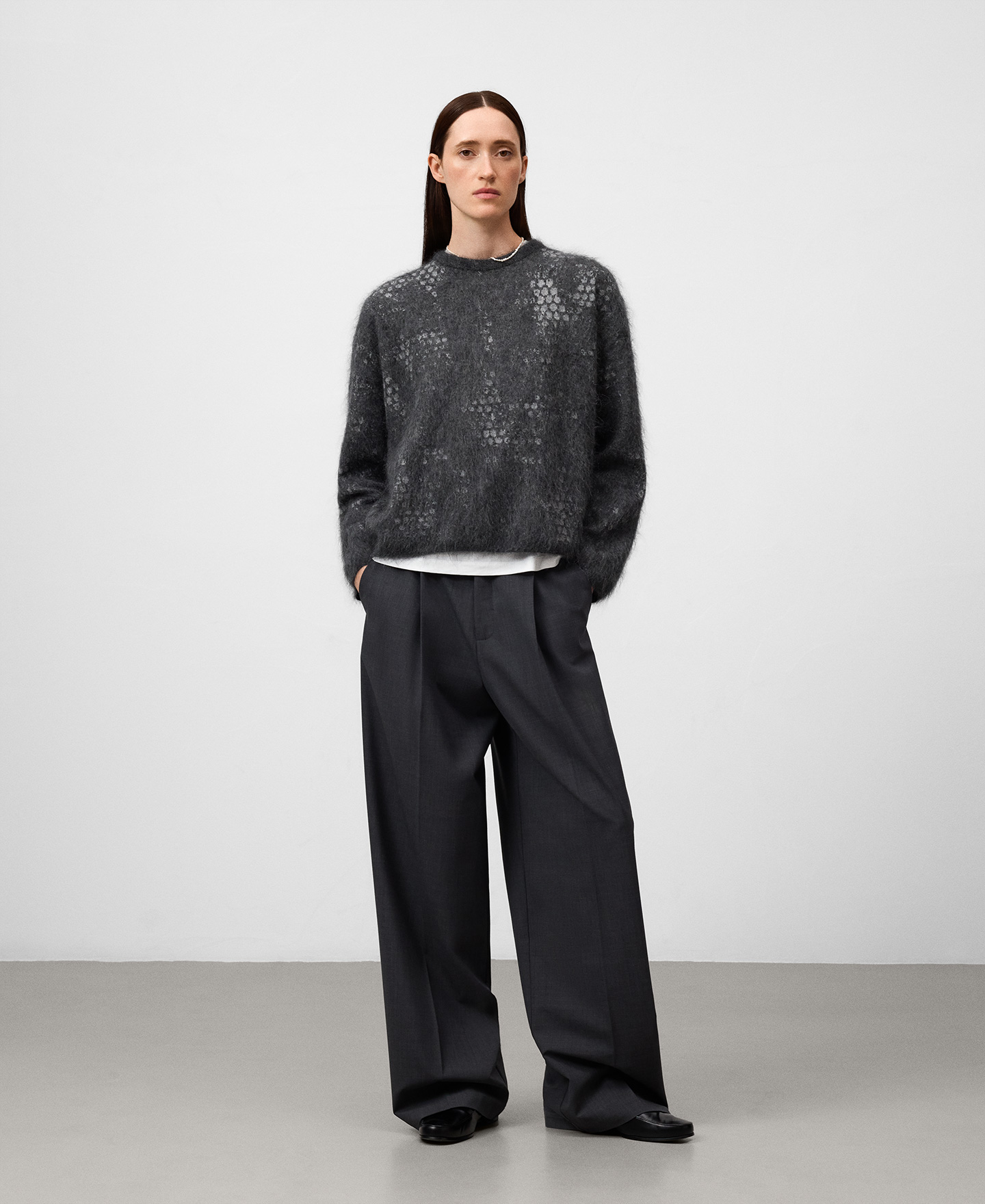 Jacquard knit sweater woman image number 1