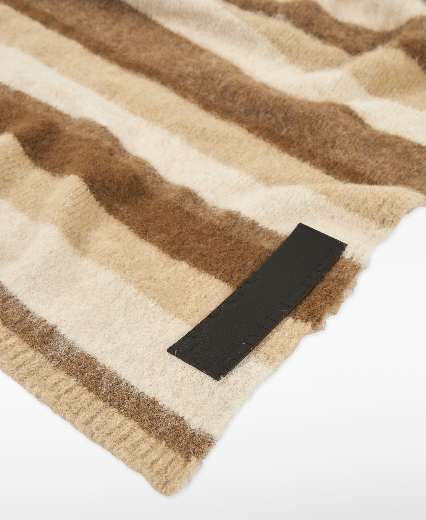 Brushed knit striped scarf woman image number 2