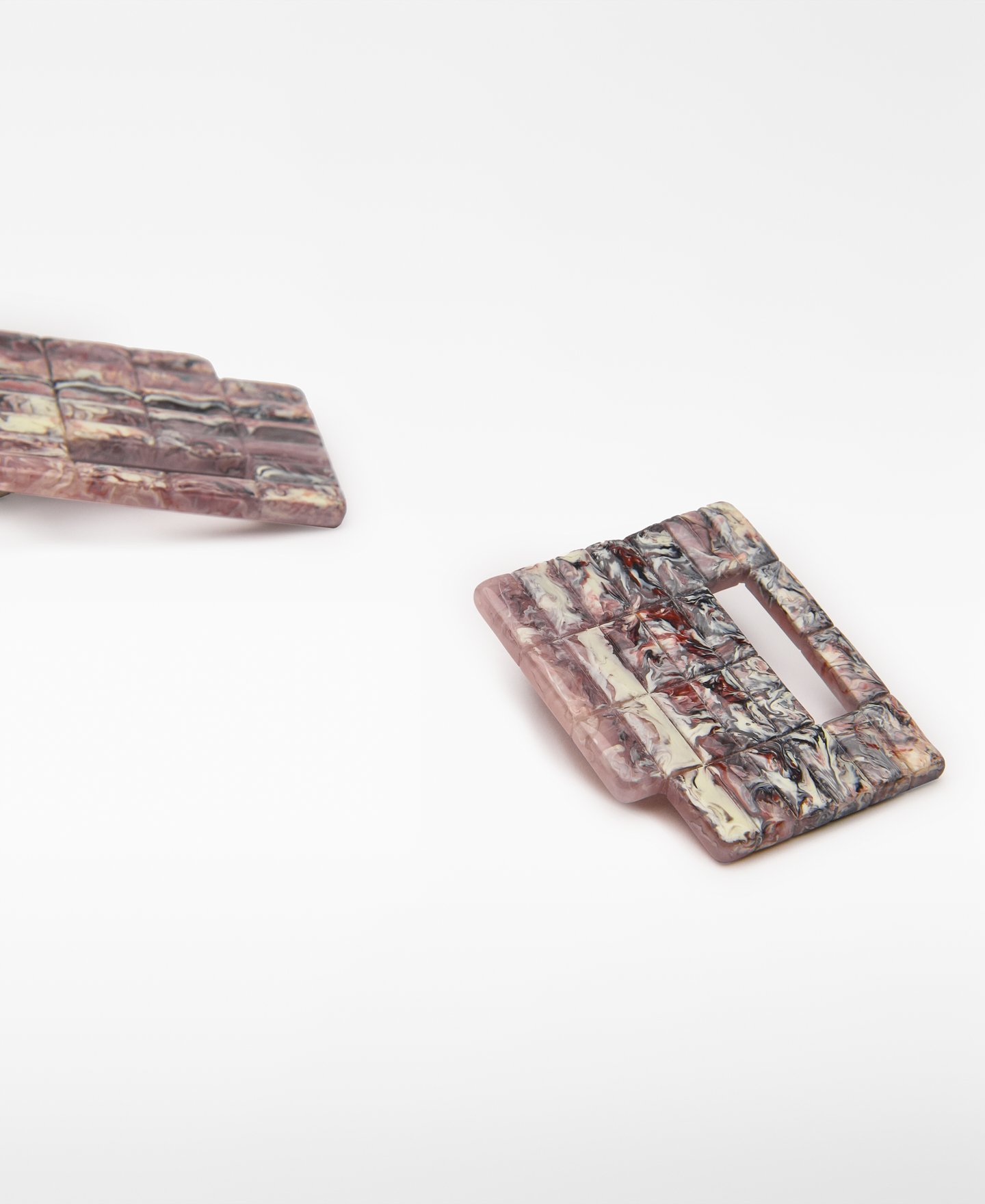Resin grid earrings woman image number 1