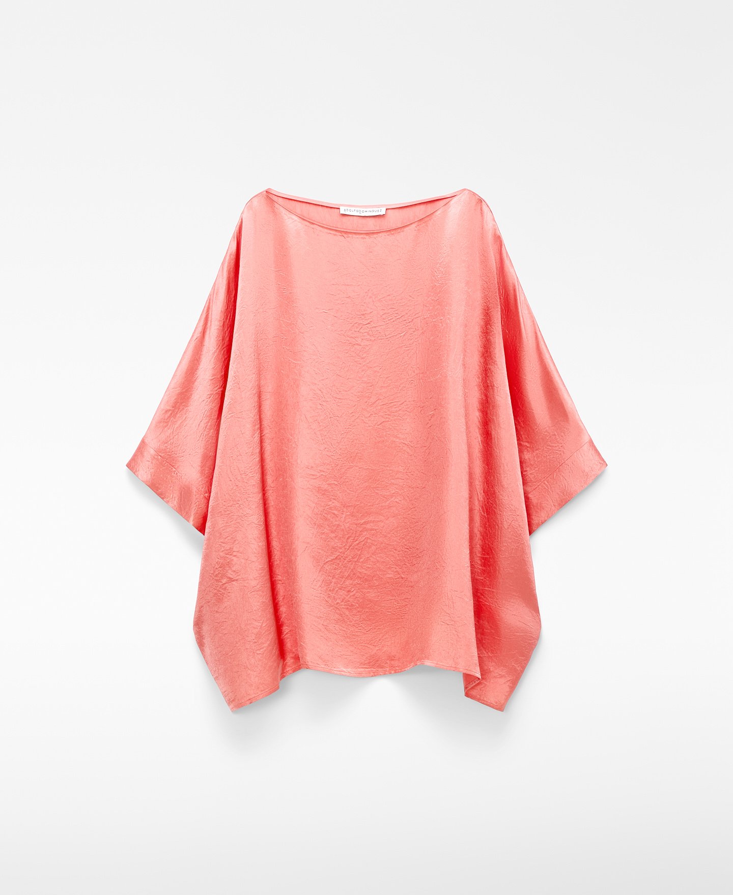 Top satinado tejido arrugado image number 4