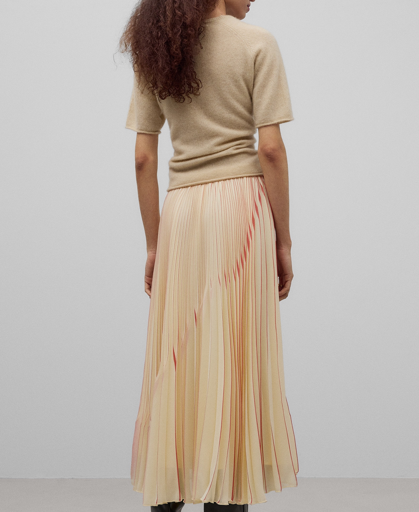 Ecru pleated skirt woman image number 2
