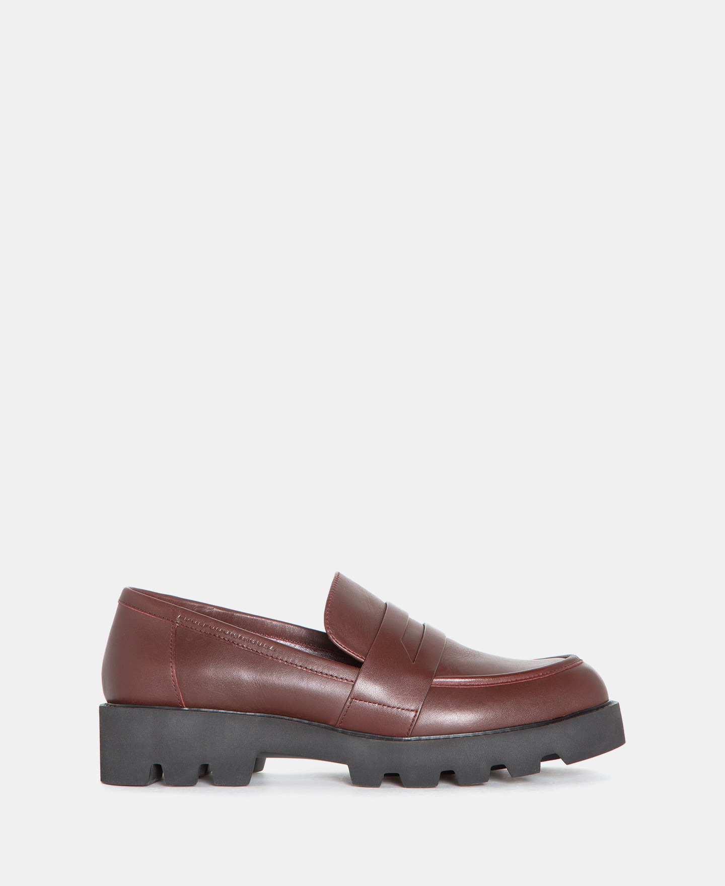 Leather track sole loafers image number 0