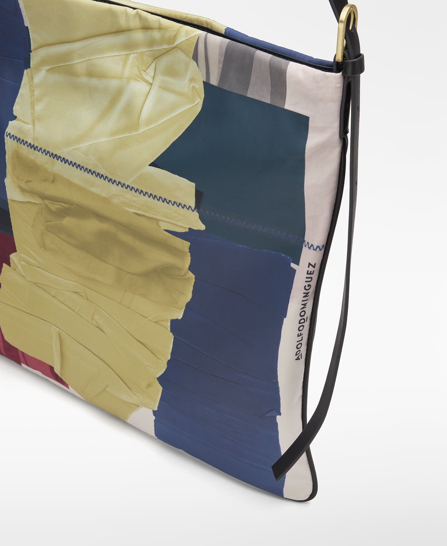 Printed fabric flat hobo bag image number 2