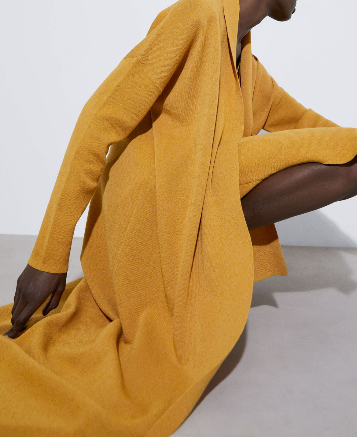 Long rubber knitted jacket image number 3