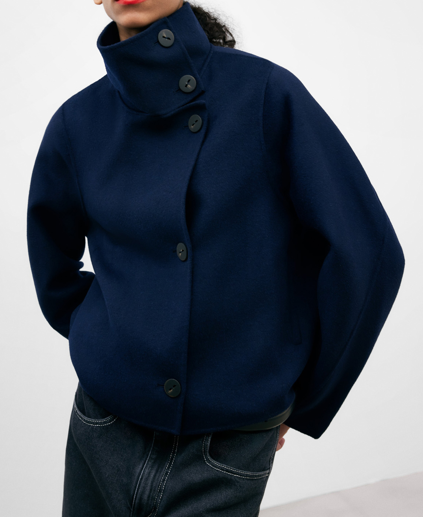 Double face fabric short jacket women image number 0