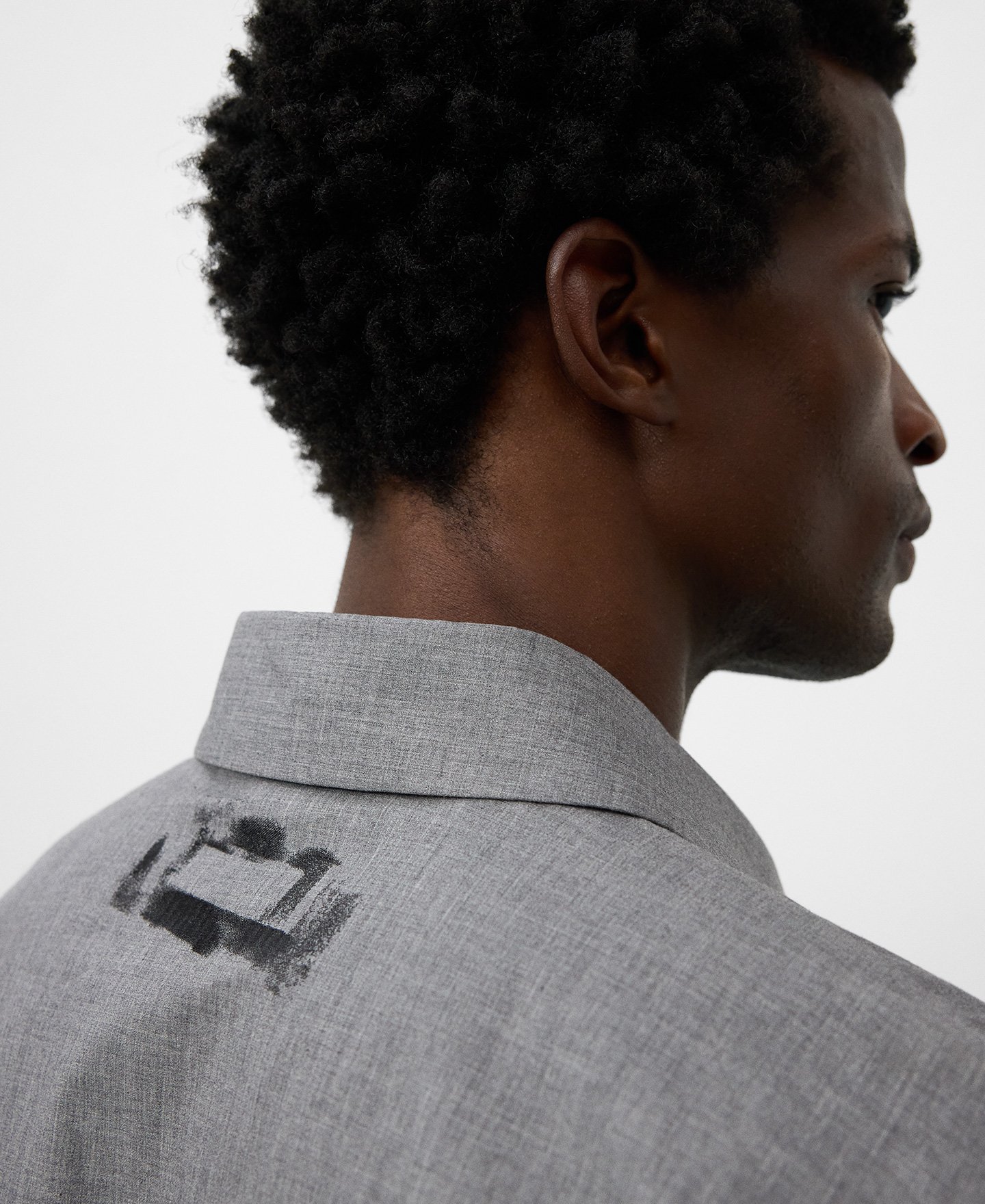 Lapel collar oversize shirt man image number 3