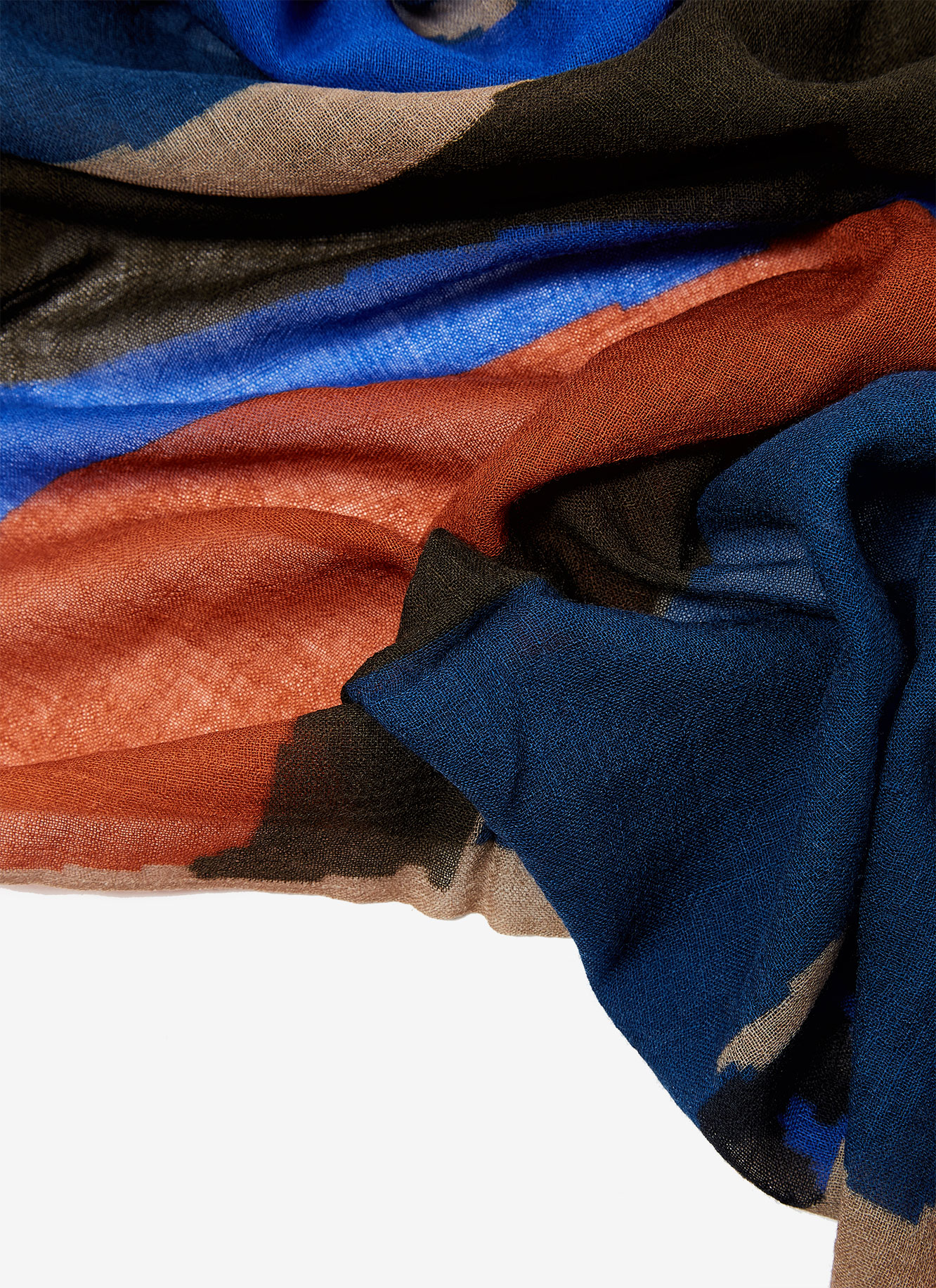 Merino wool foulard with stripes image number 1