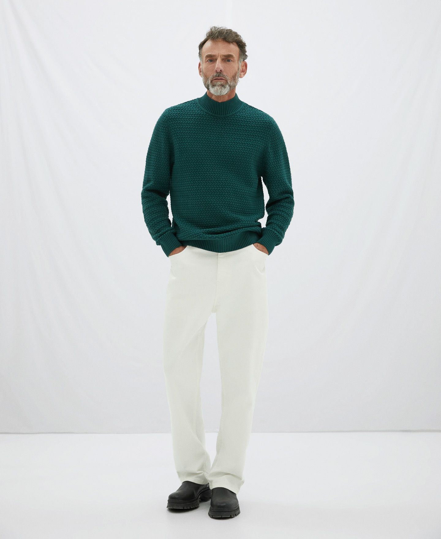 Wool and cotton braided sweater image number 1
