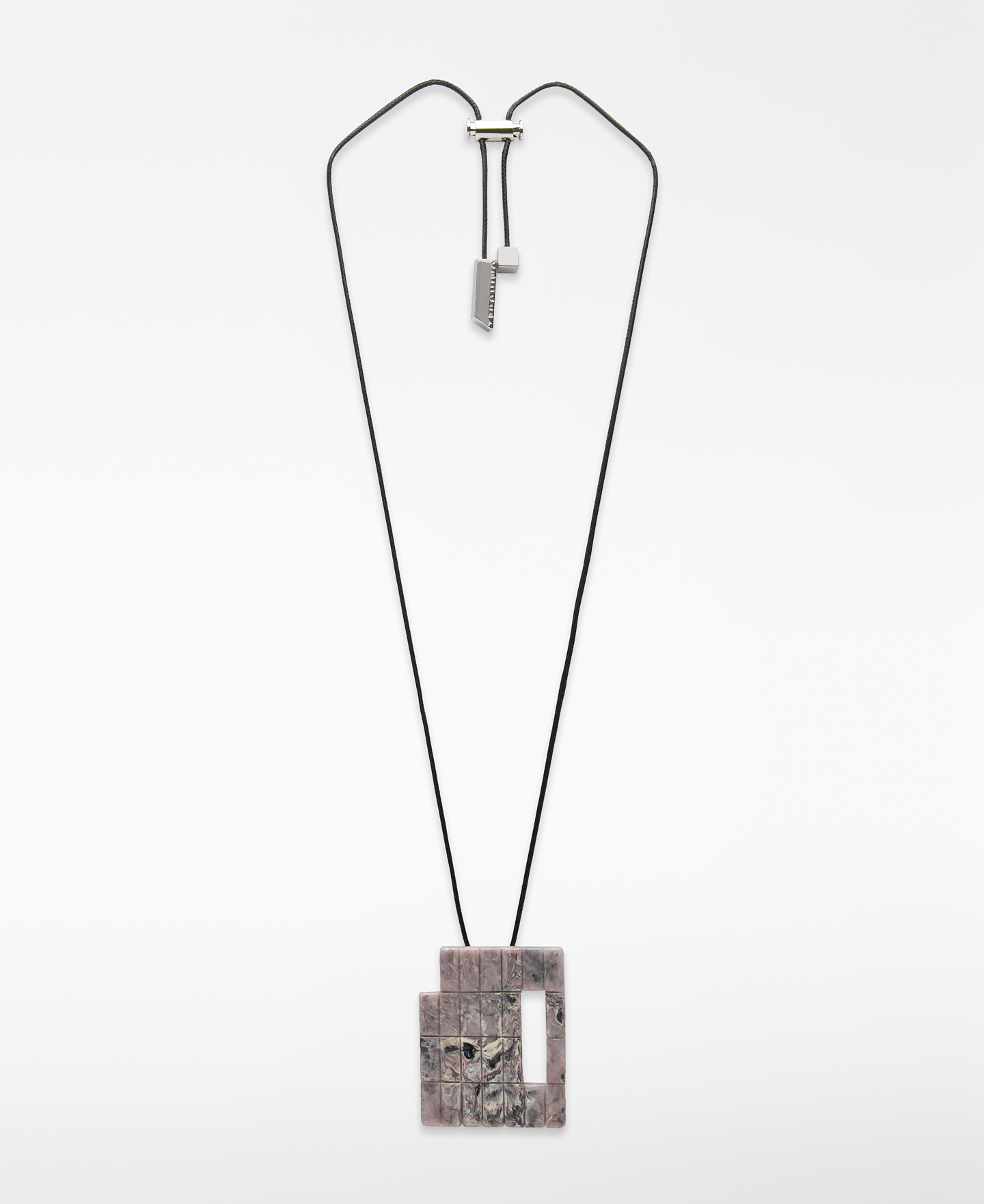 Necklace with resin grid piece woman image number 0