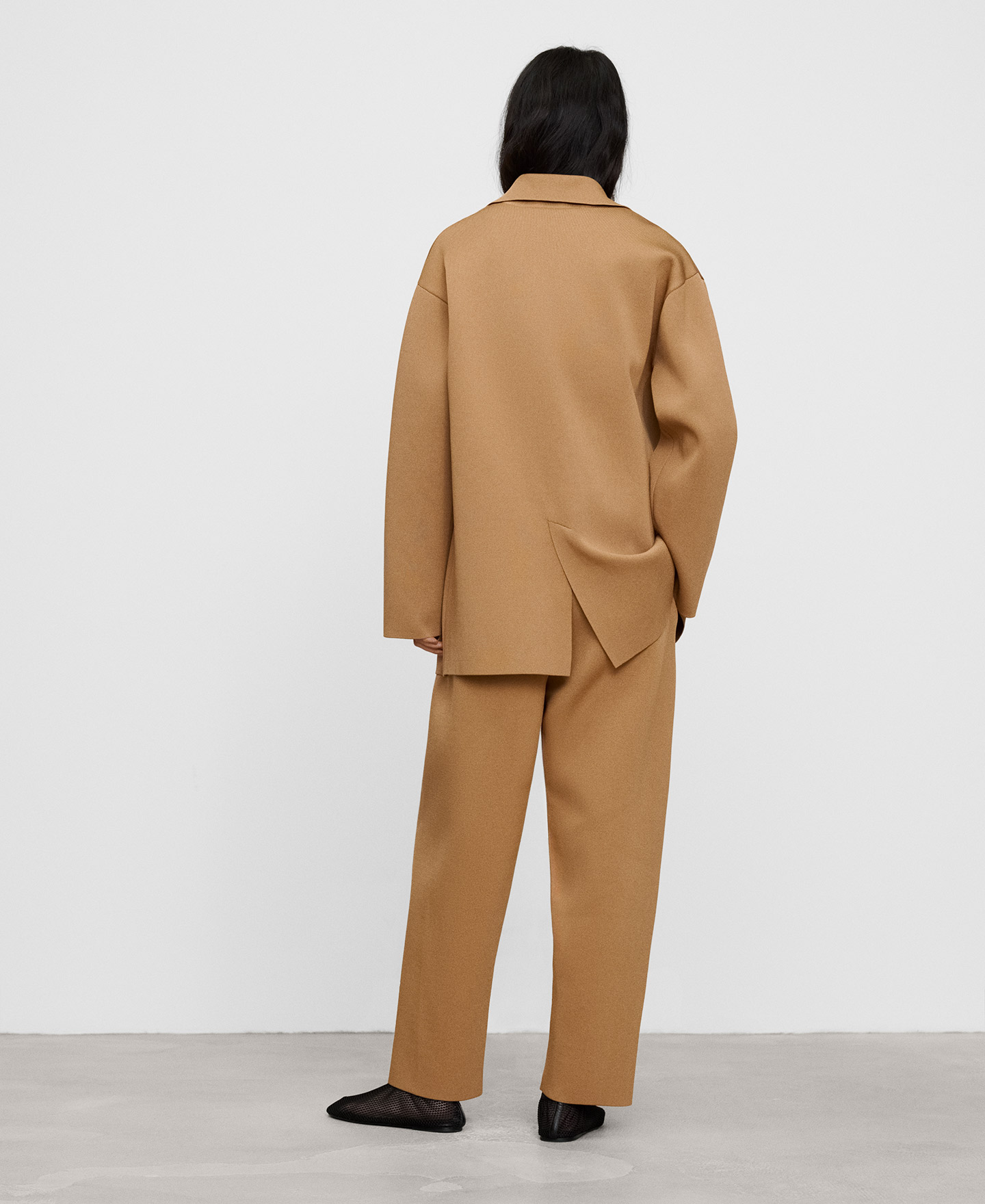 Knit barrel fit trousers image number 2