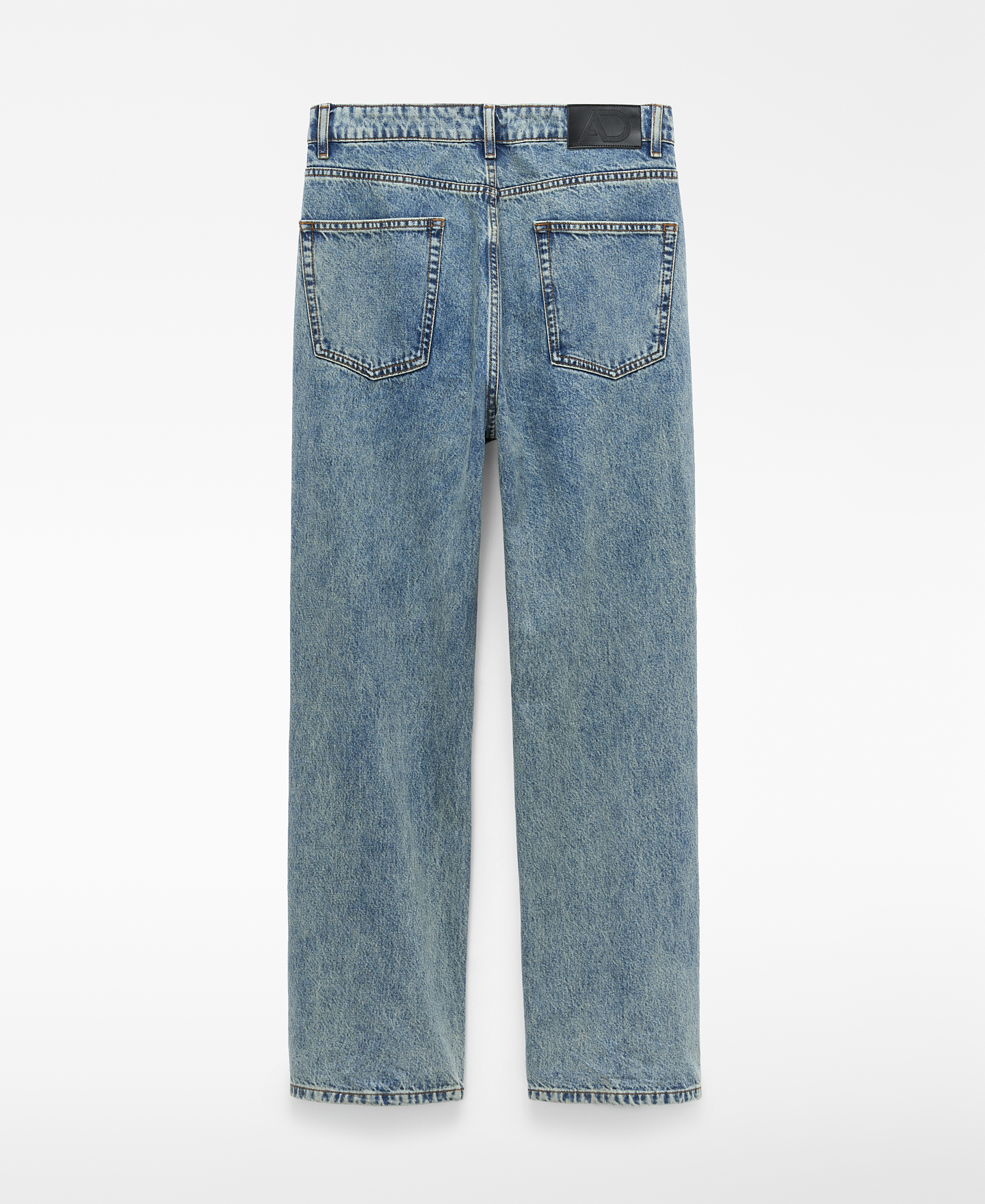 Bootcut washed-effect denim trousers image number 5
