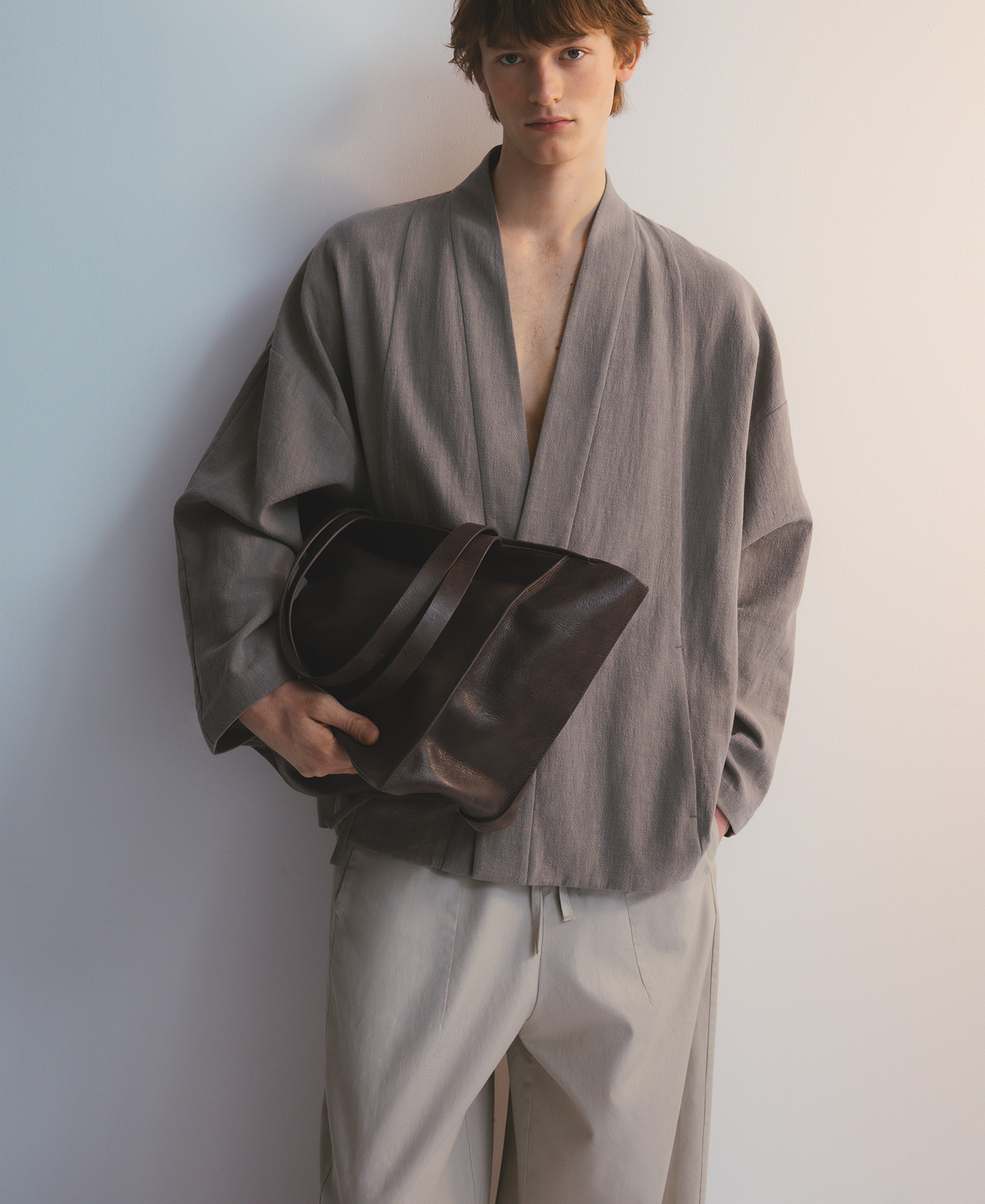 Chaqueta kimono manga combinada hombre image number 0