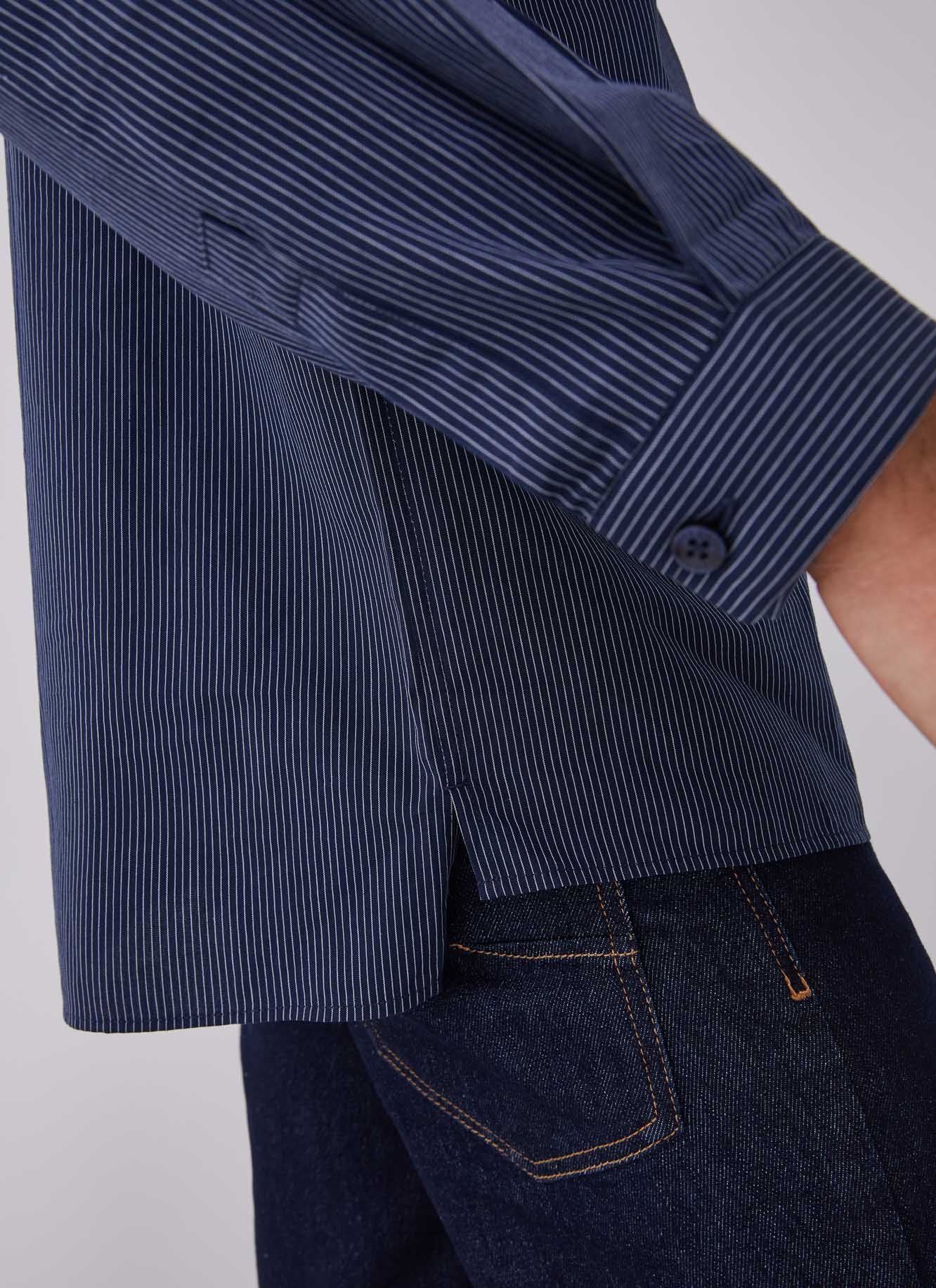 Sobrecamisa cuello mao a rayas image number 2
