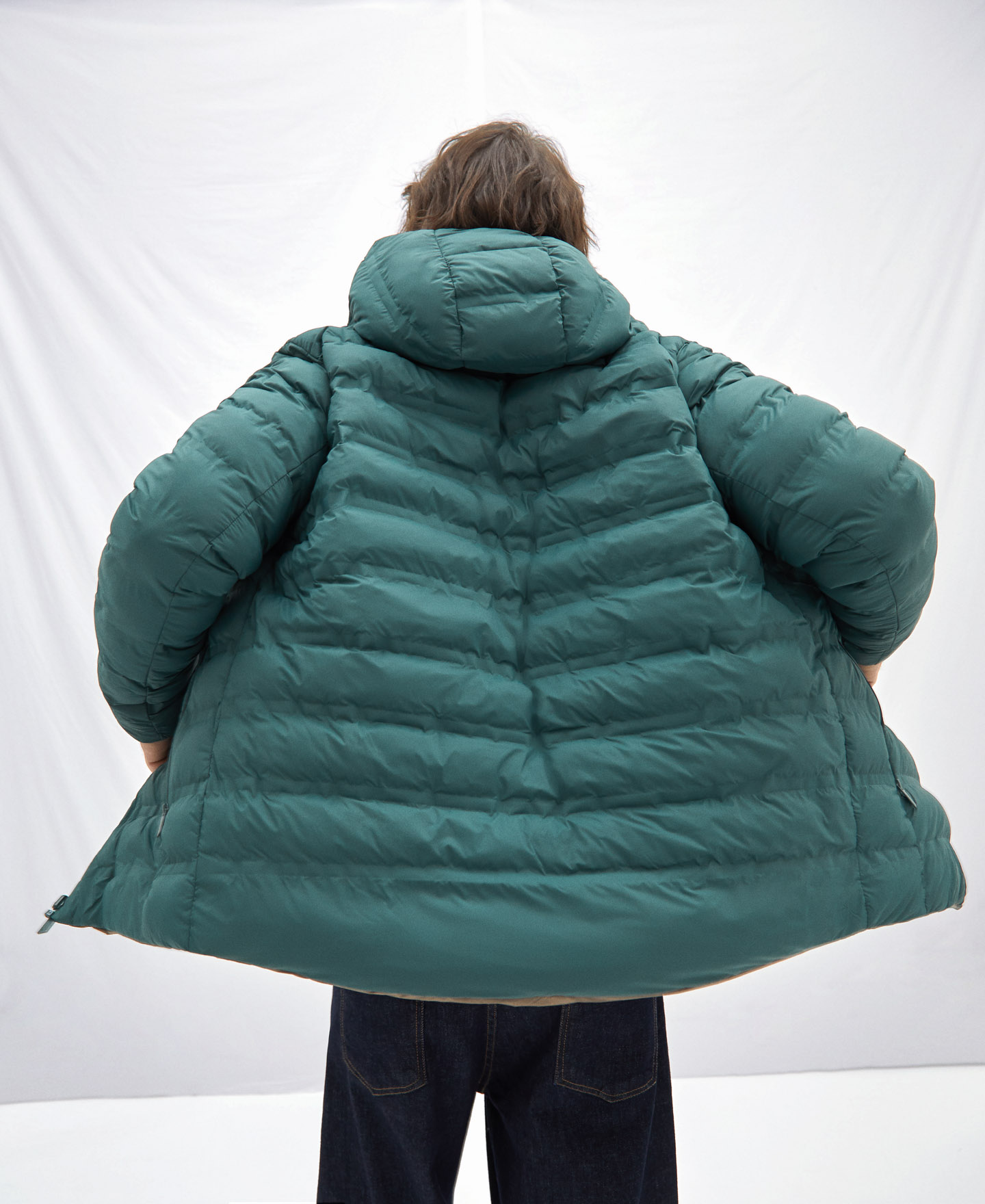 Nylon padded jacket with hood image number 2