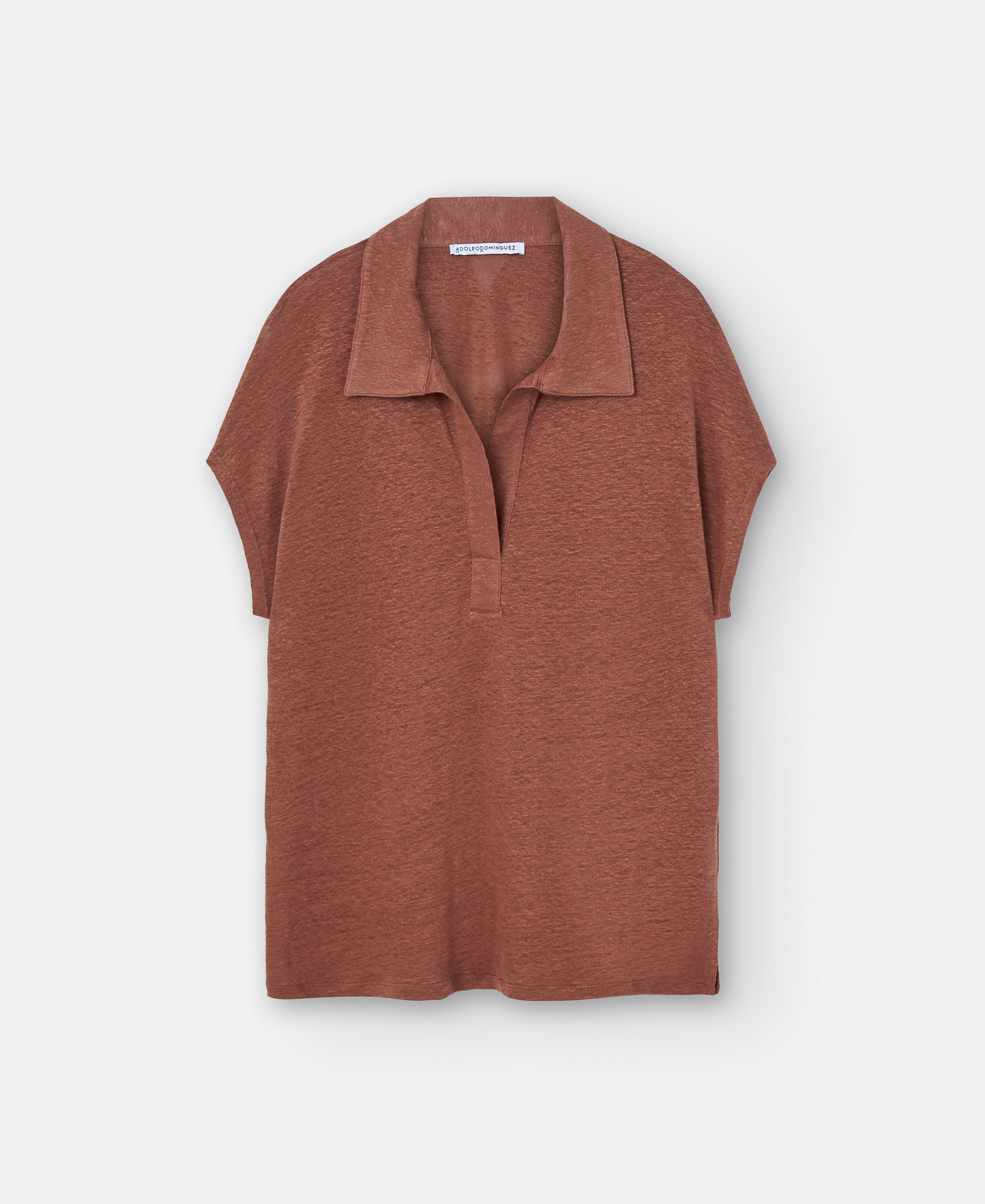 Linen polo shirt with placket image number 4