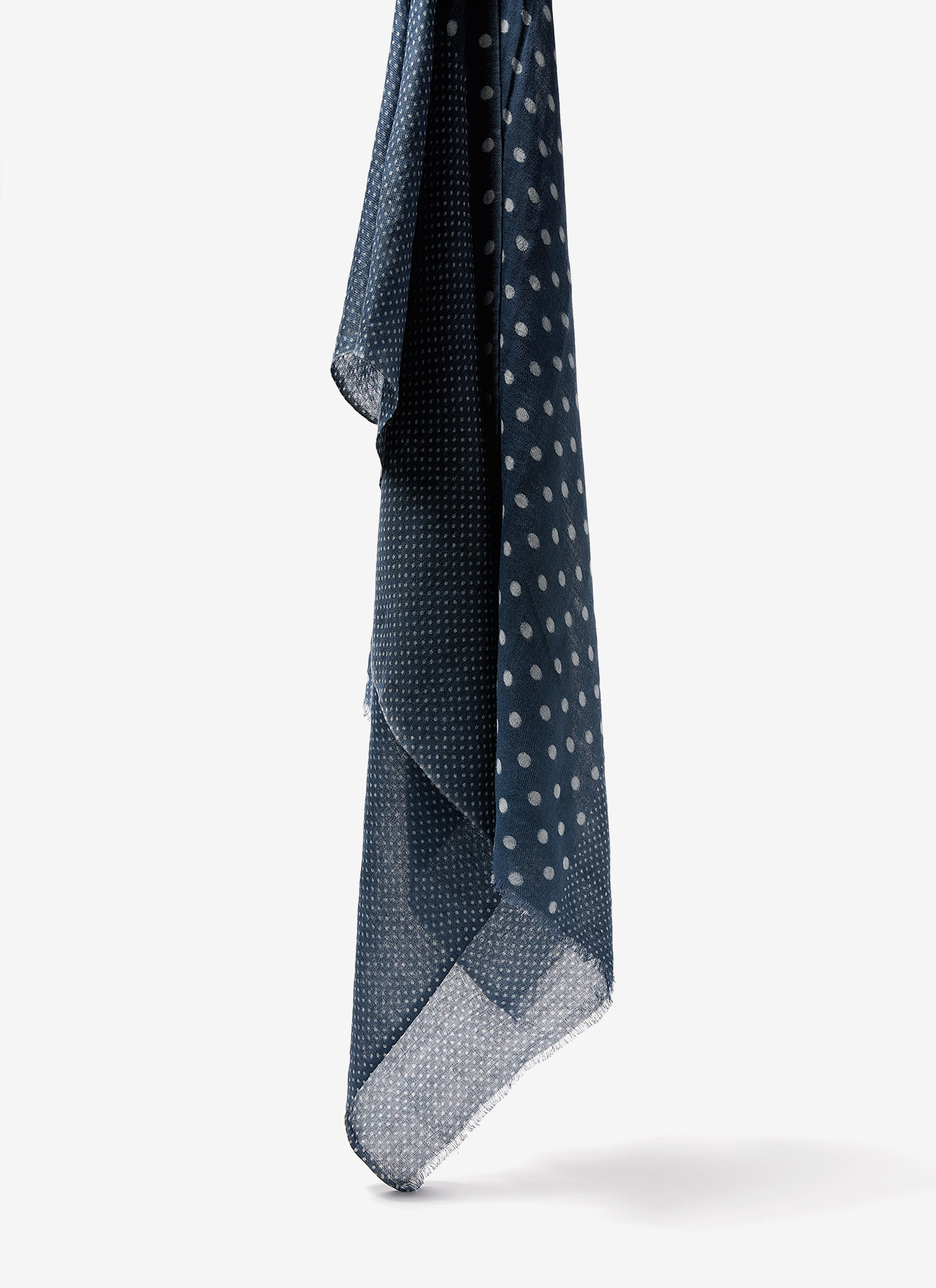 Wool and cotton foulard with polka dots image number 1