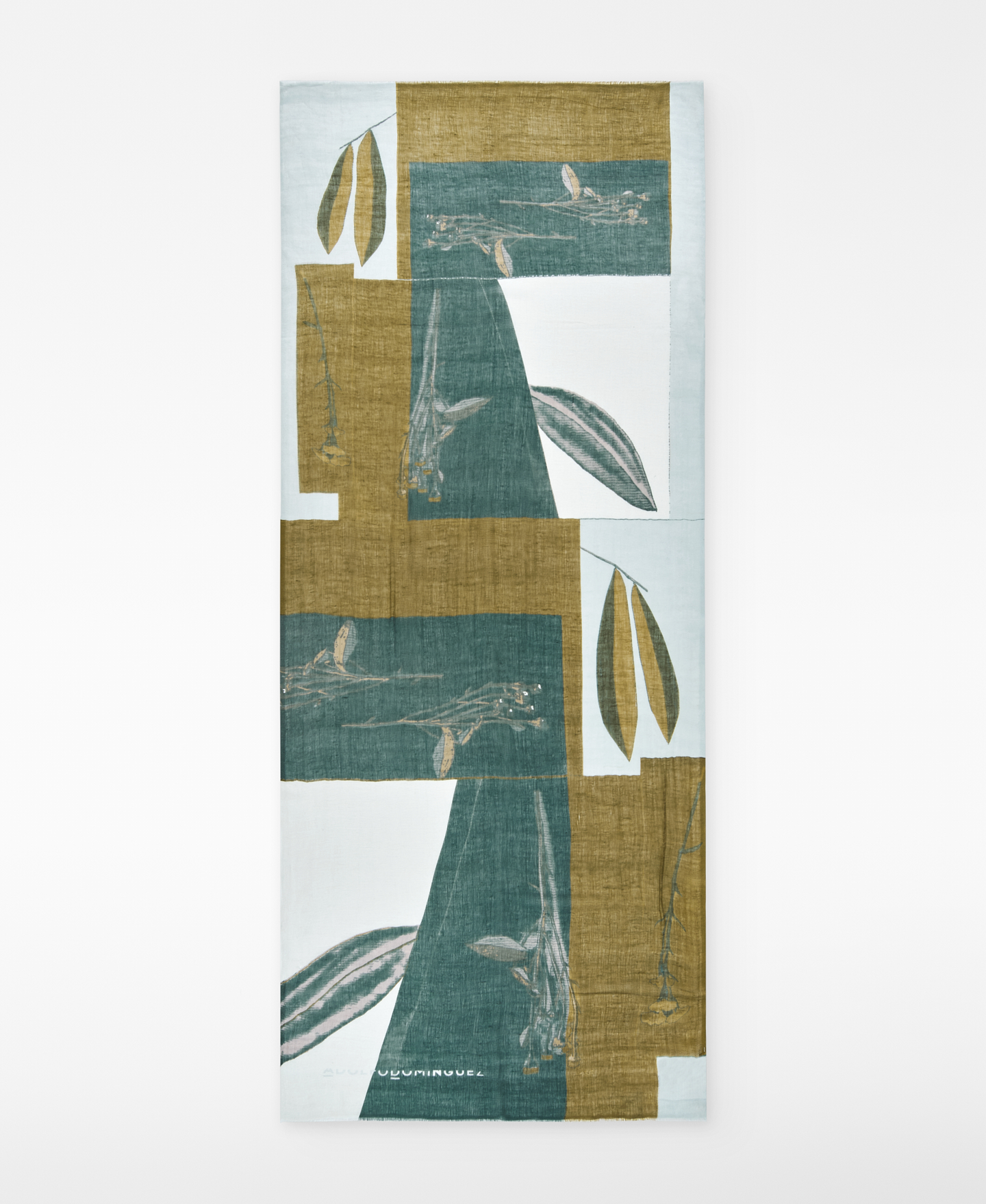 Linen and modal printed shawl woman image number 0