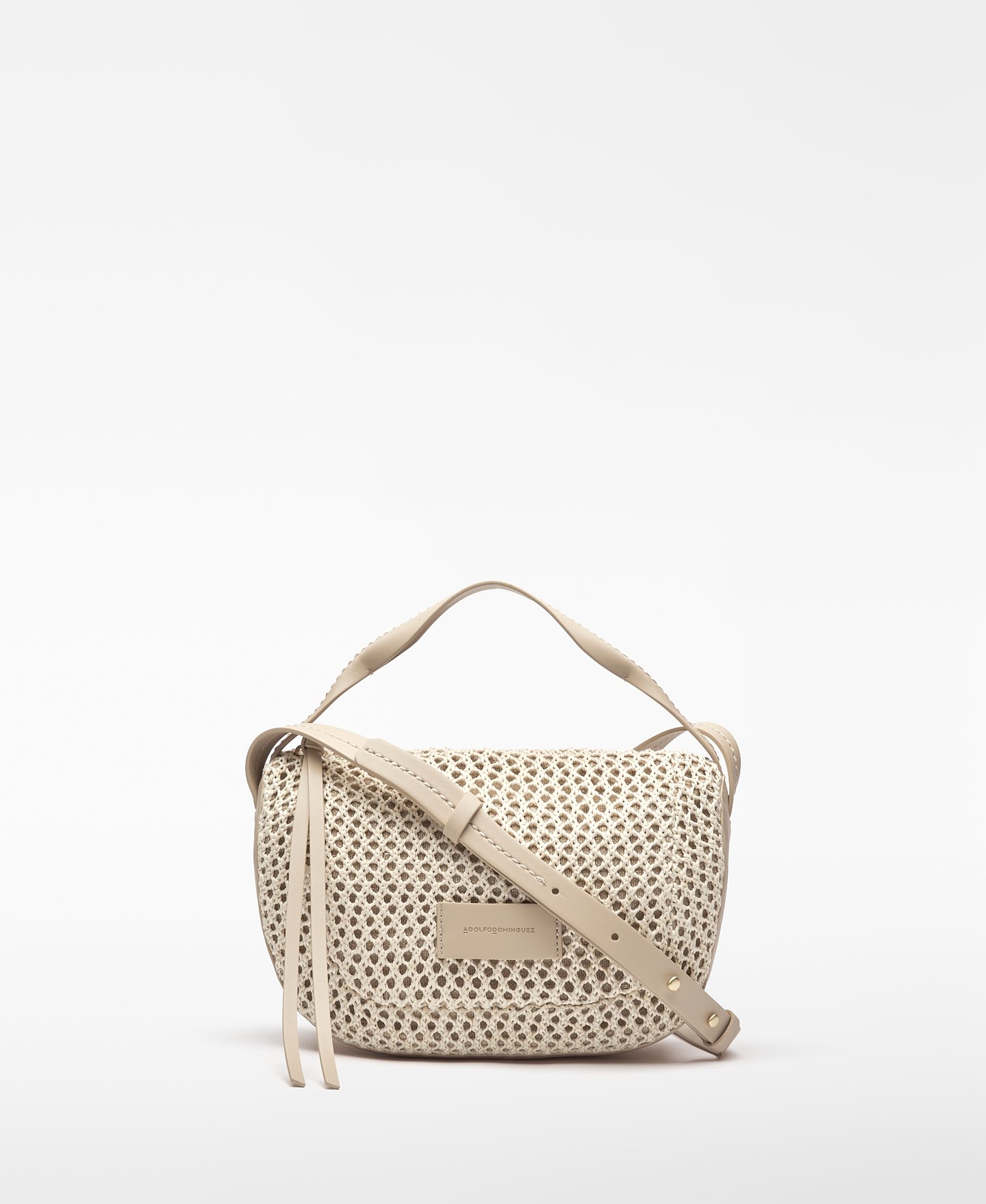 Mini-Bowlingtasche Dorna mit Raffia-Struktur image number 0