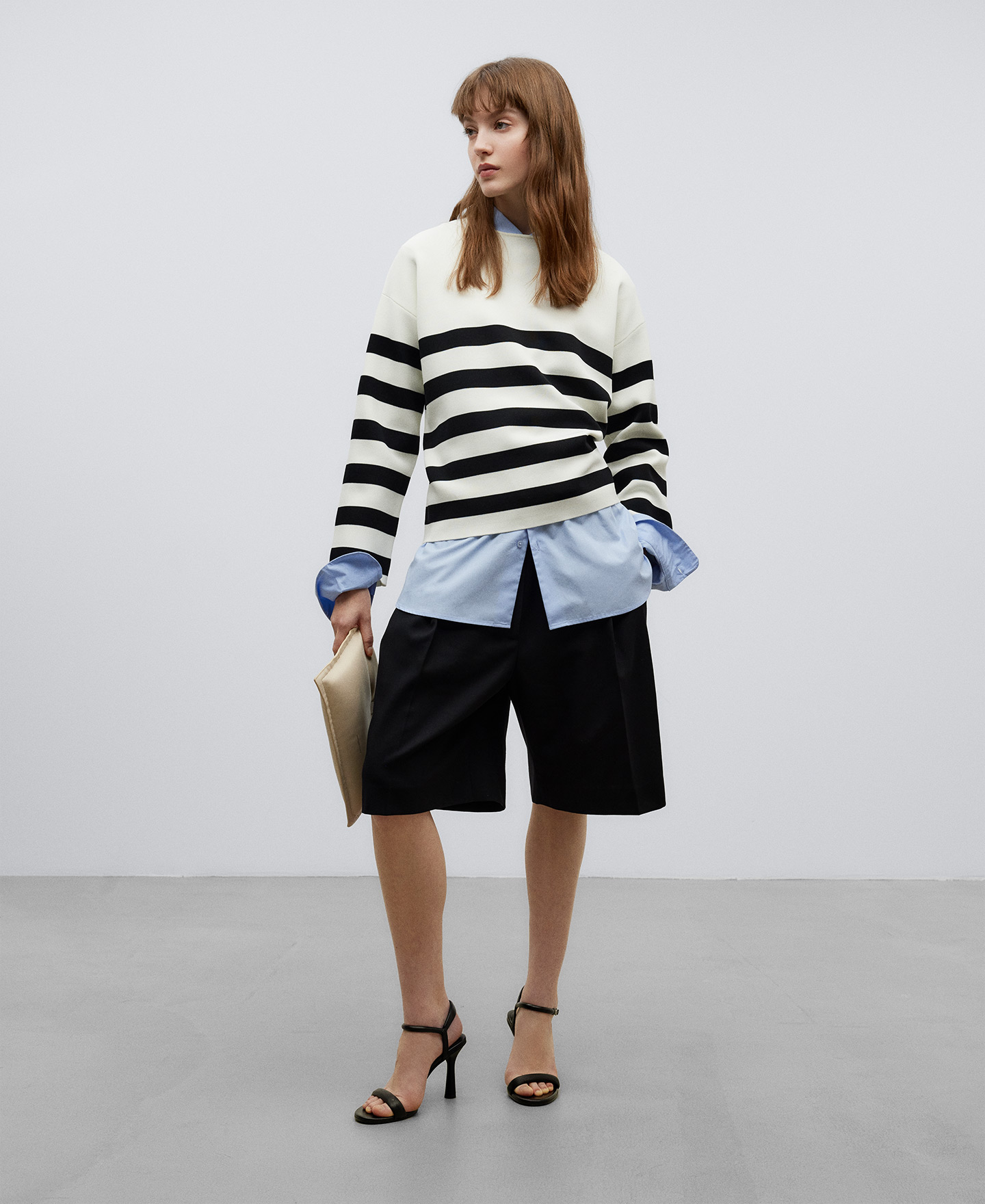 Striped bicolour sweater woman image number 1