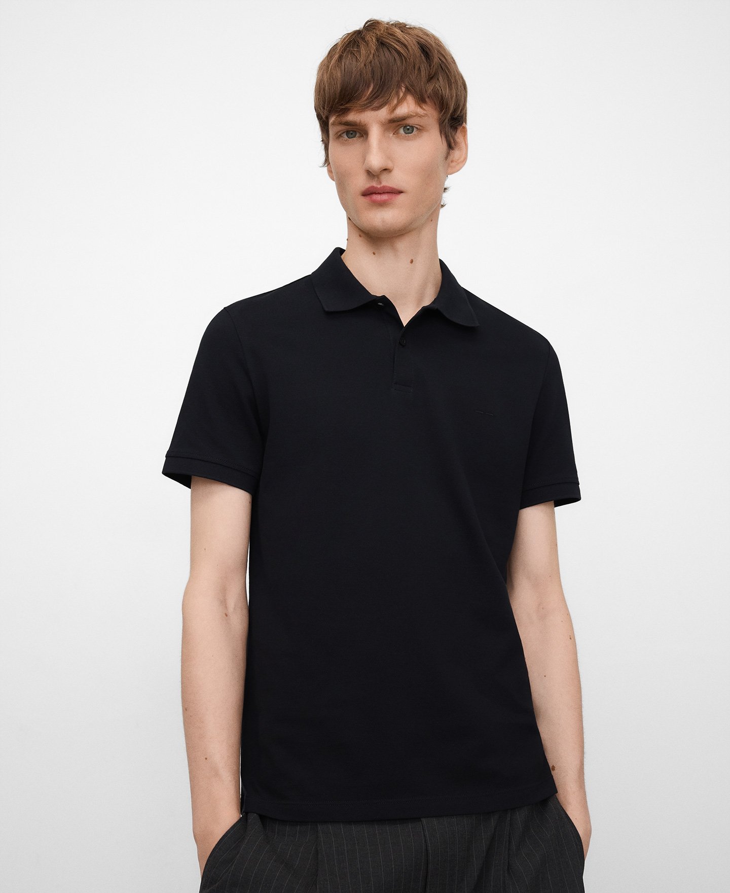 Organic cotton piqué polo shirt man image number 0