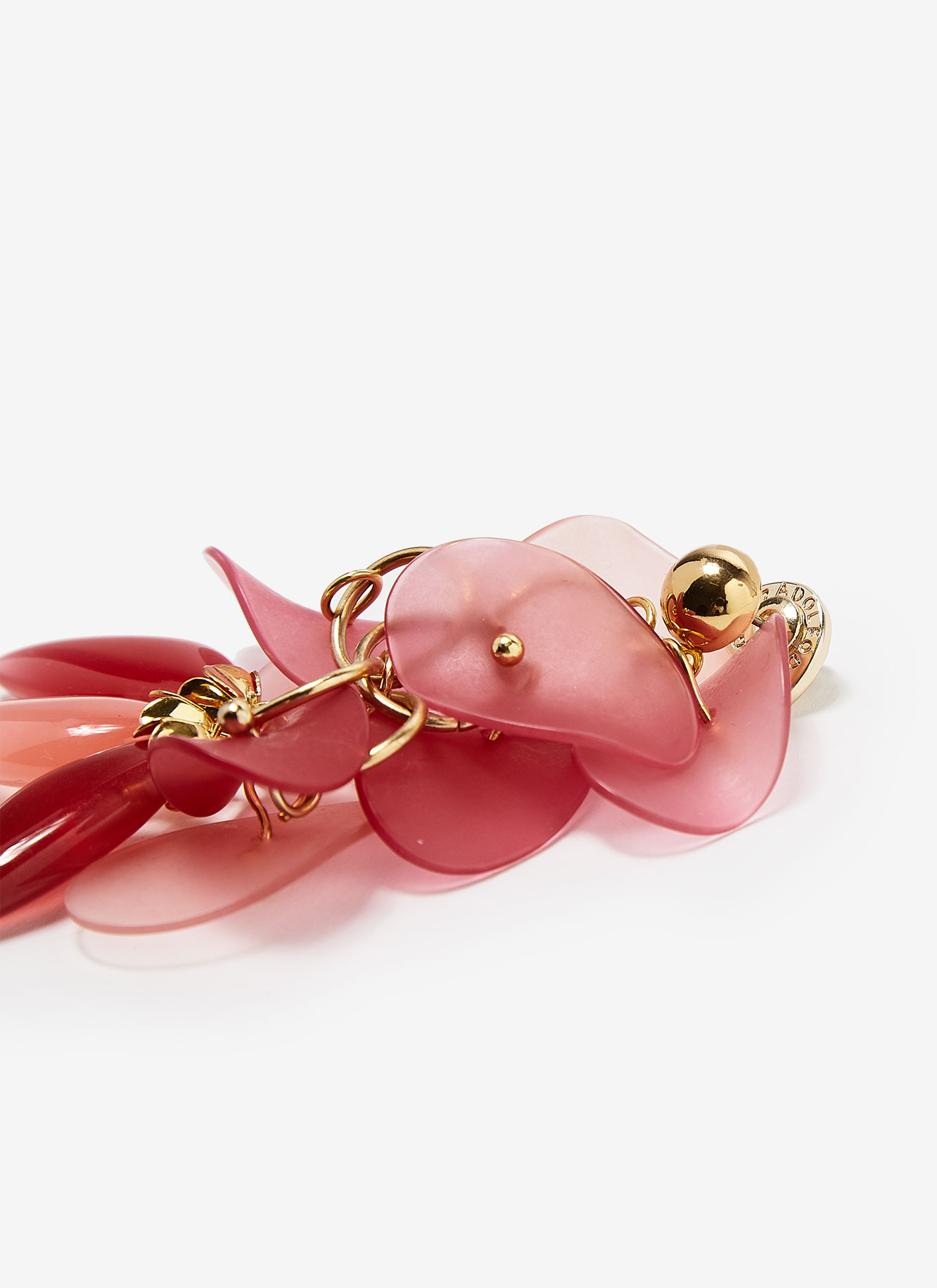 Long earrings with resin petals image number 1