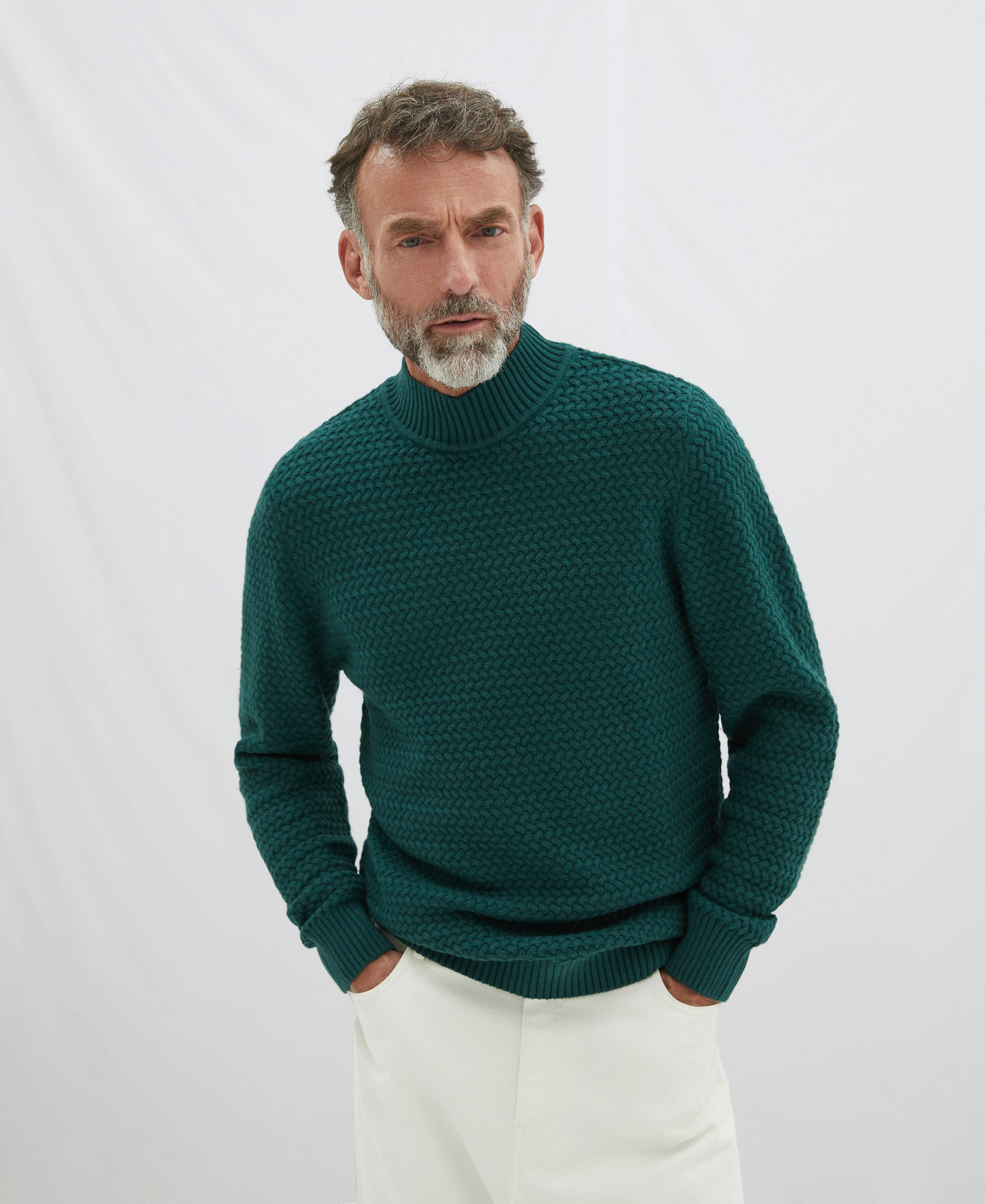 Wool and cotton braided sweater image number 0