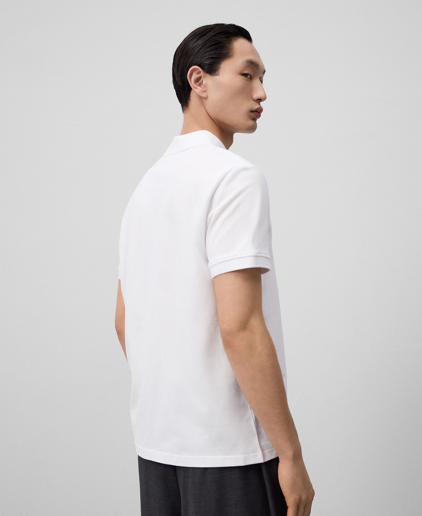 Organic cotton piqué polo shirt man image number 2
