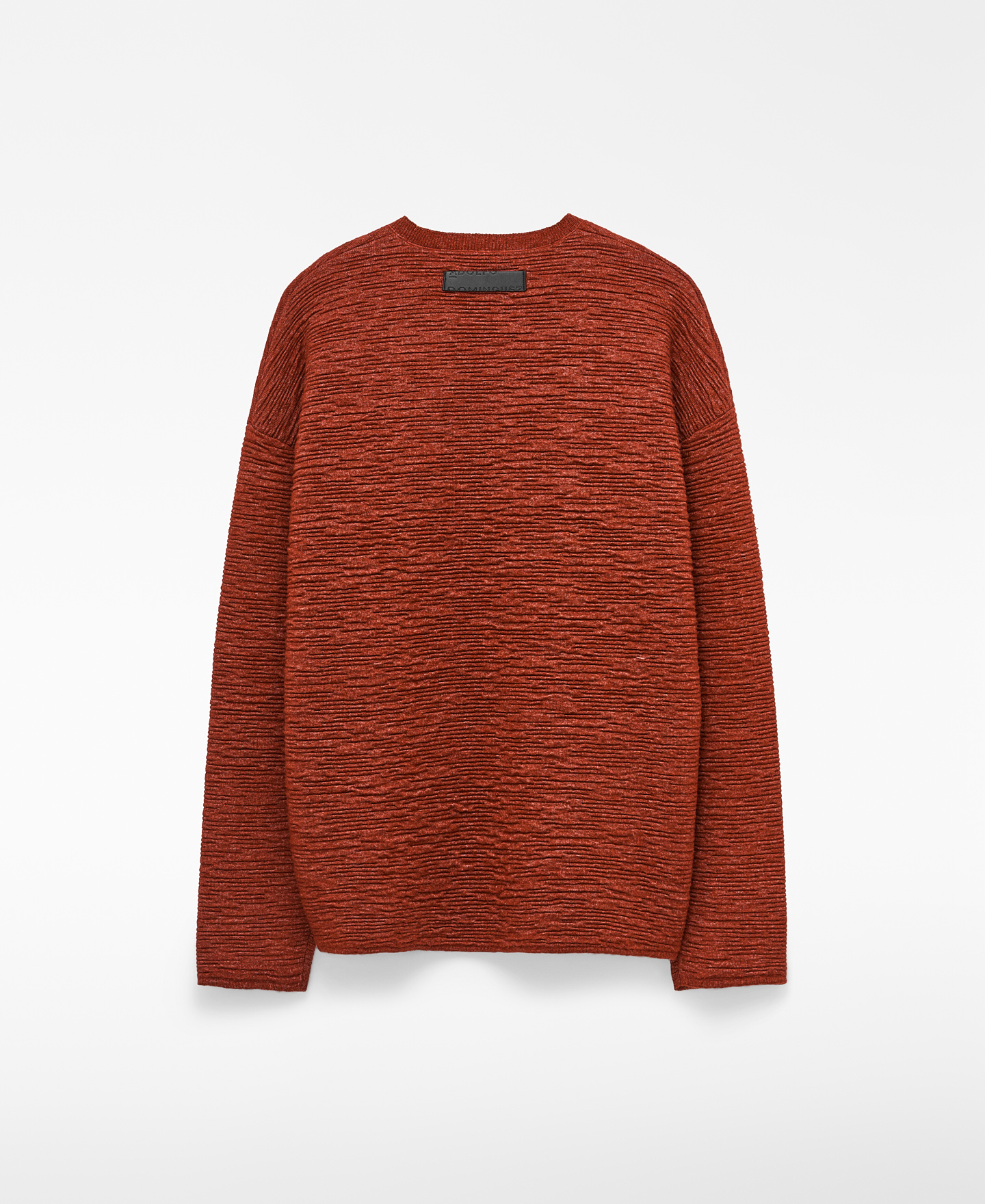 Irregular texture crew collar sweater image number 5