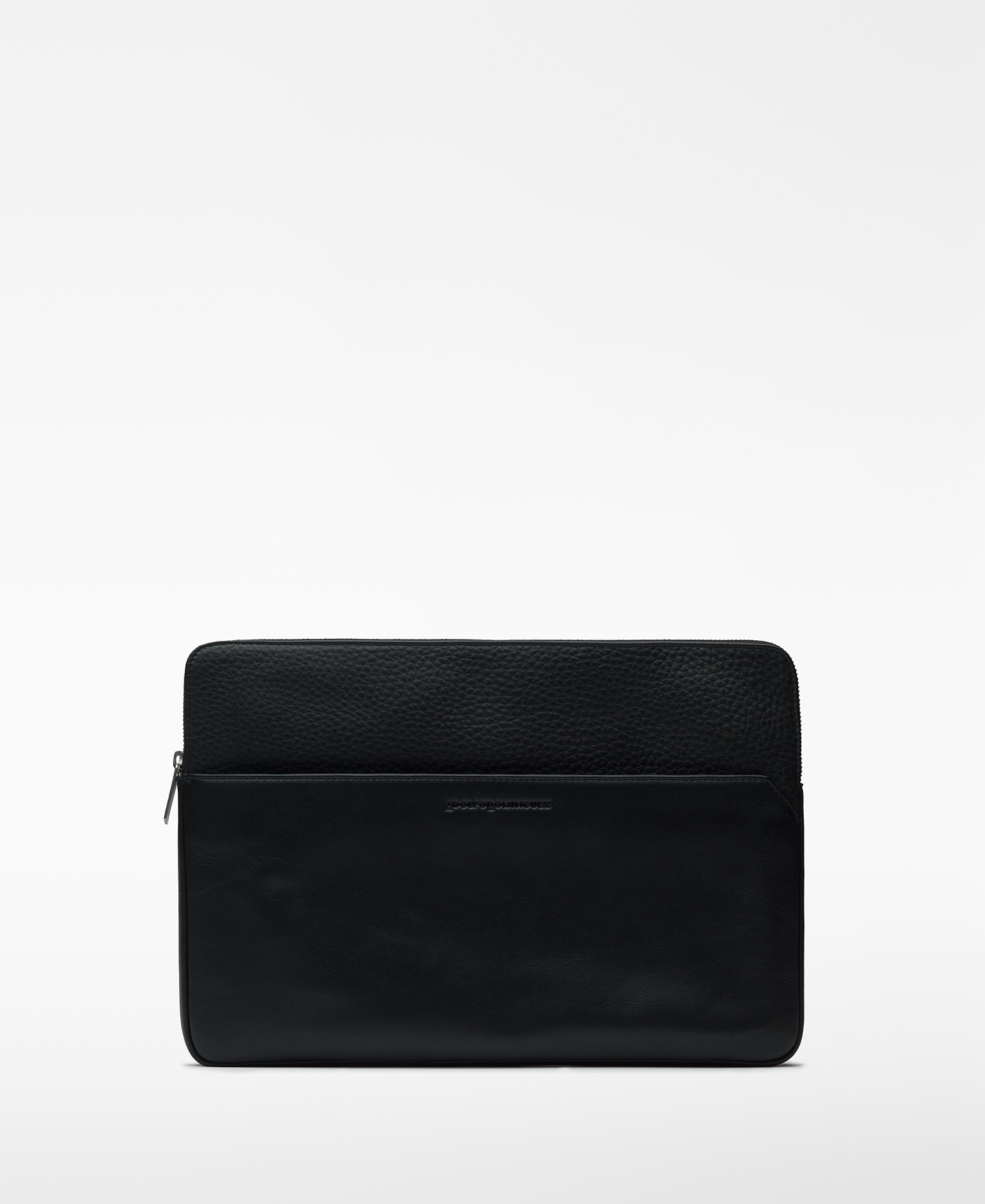 Black leather laptop sleeve case man image number 0