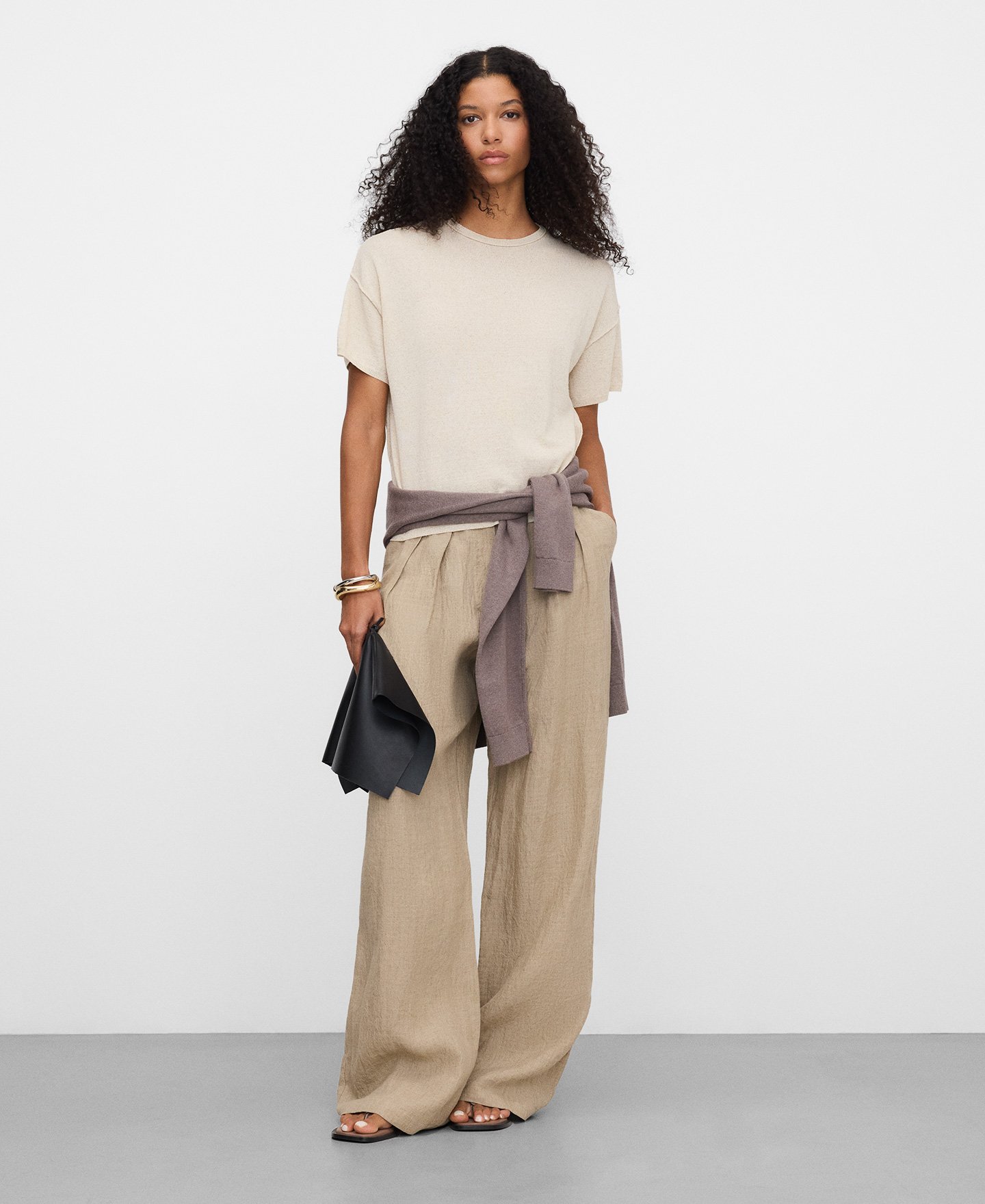 Short sleeve knit sweater image number 1