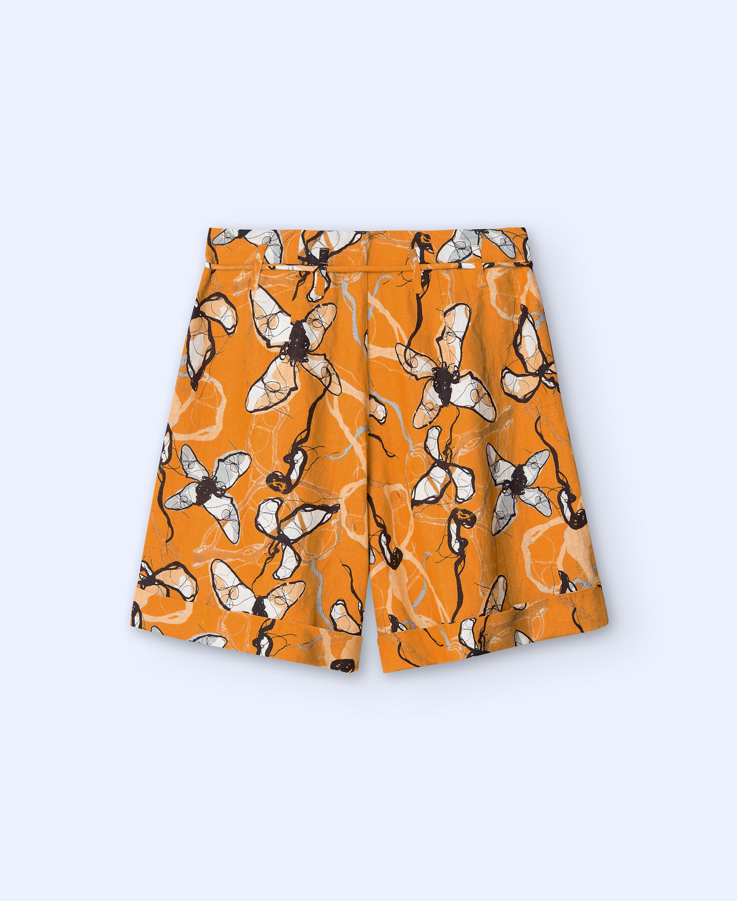 Printed linen Bermuda shorts image number 5