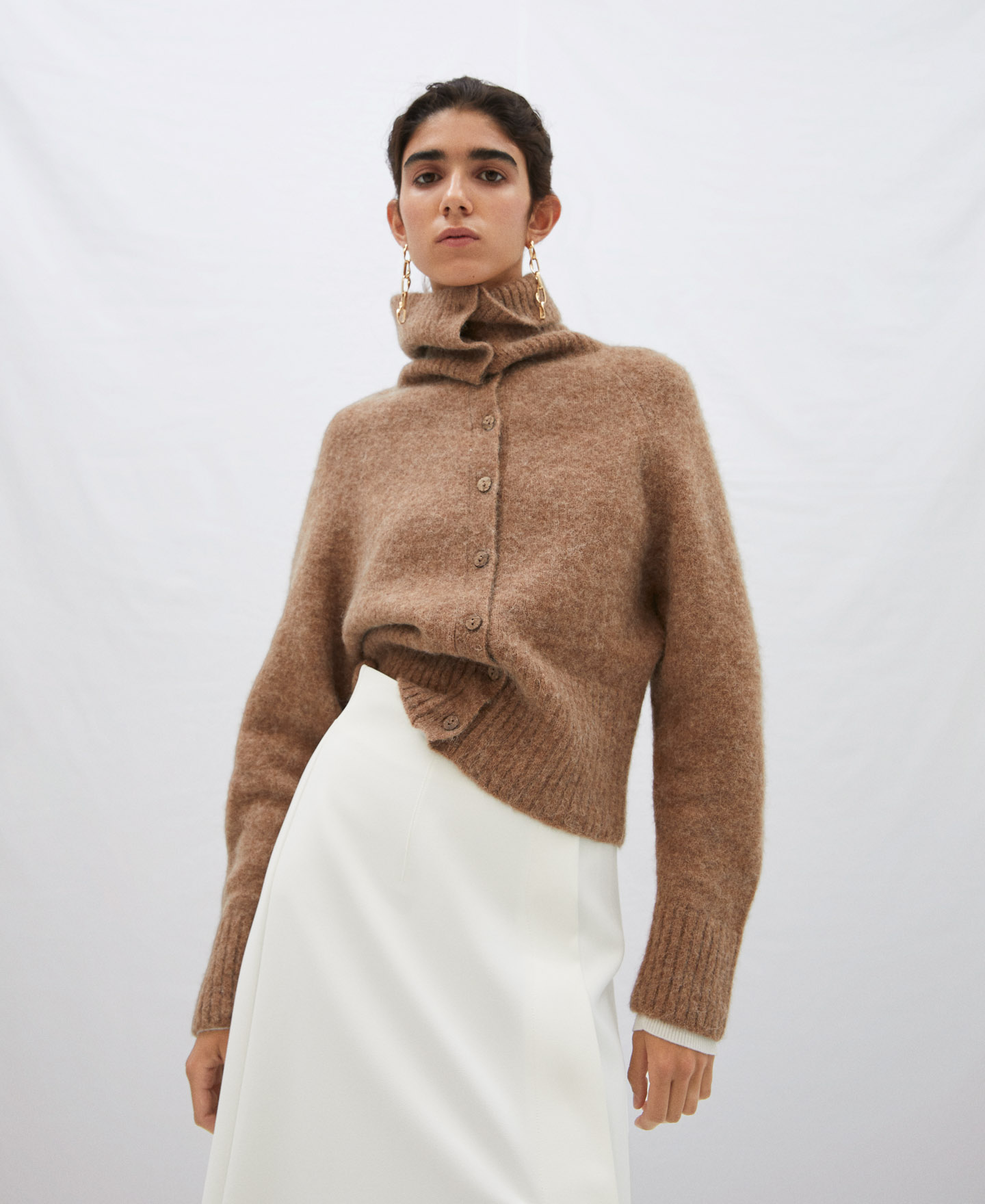 Buttoned jacket with stand-up collar image number 0