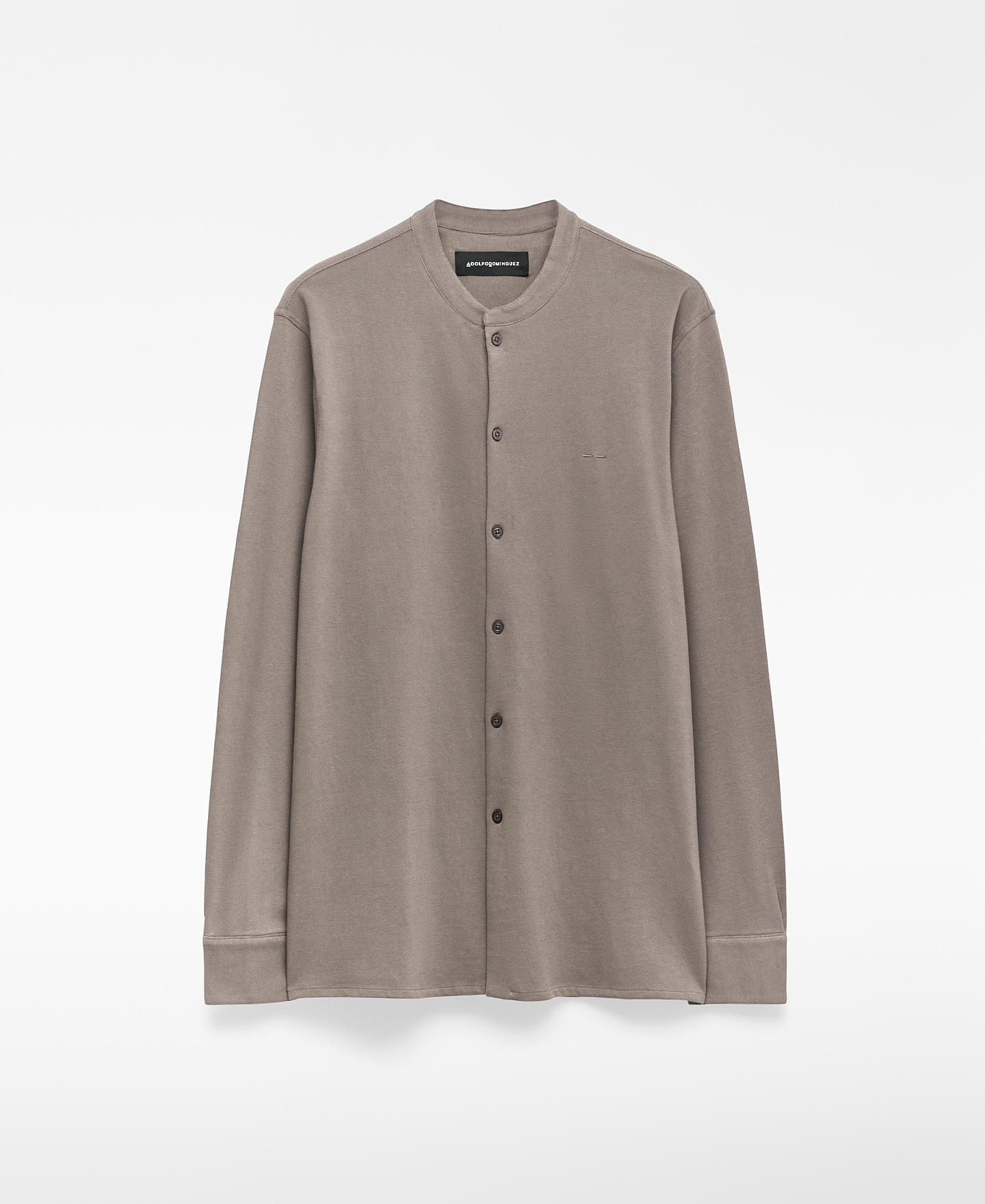 Mandarin collar shirt piqu&eacute; knit image number 4
