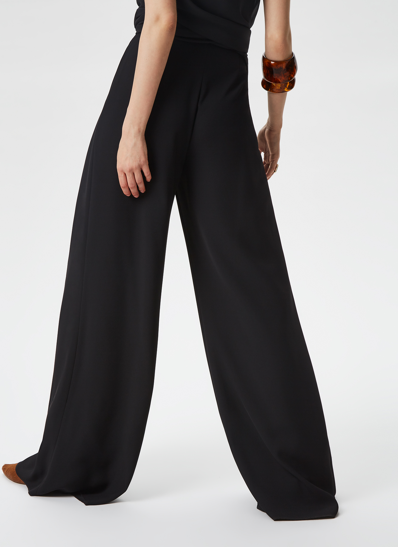 Palazzo trousers with front pleat image number 2