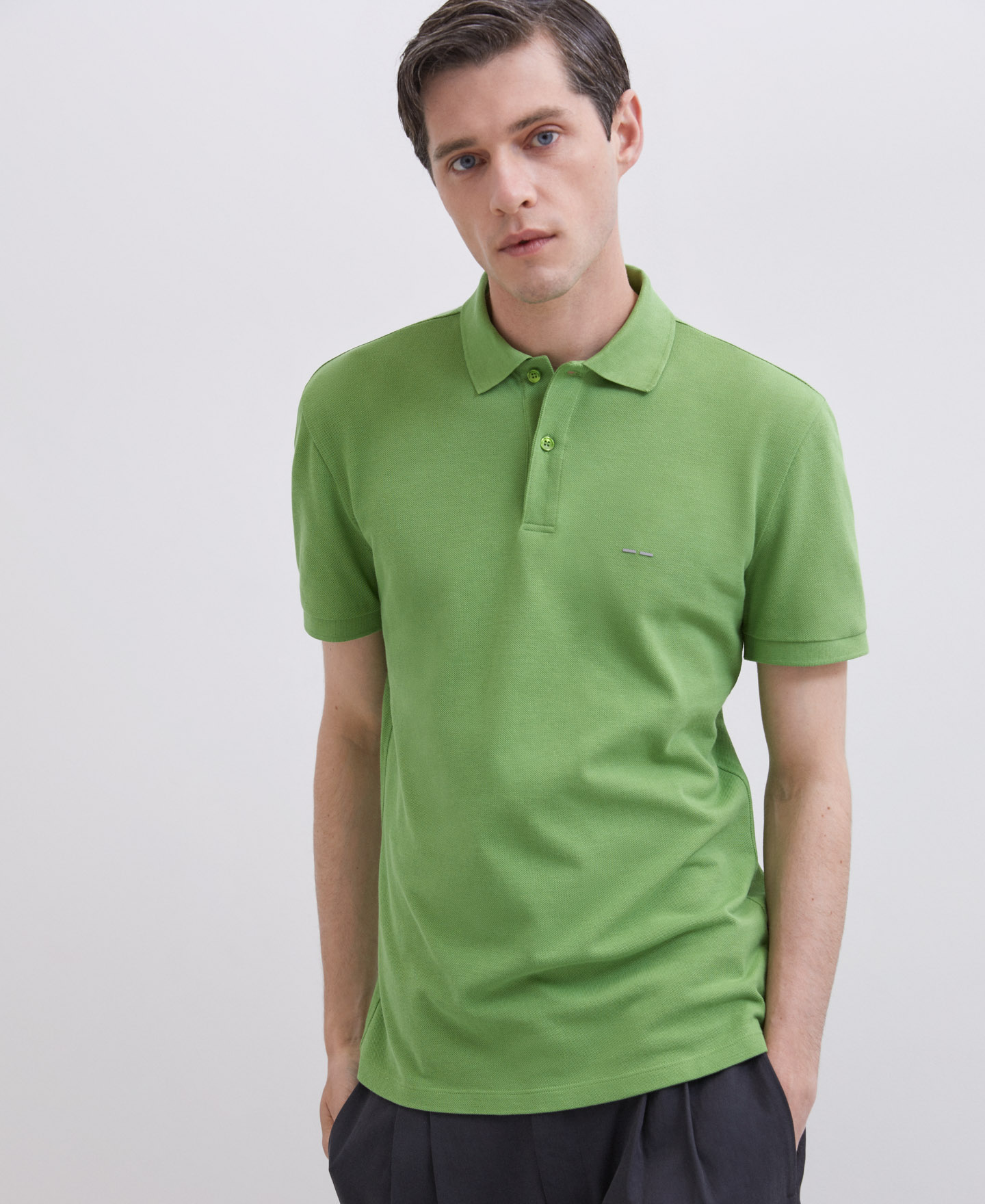 Mustard cotton polo image number 3