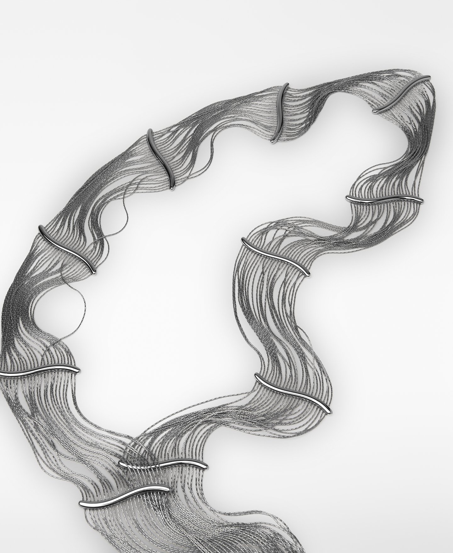 Articulated metal thread necklace image number 2