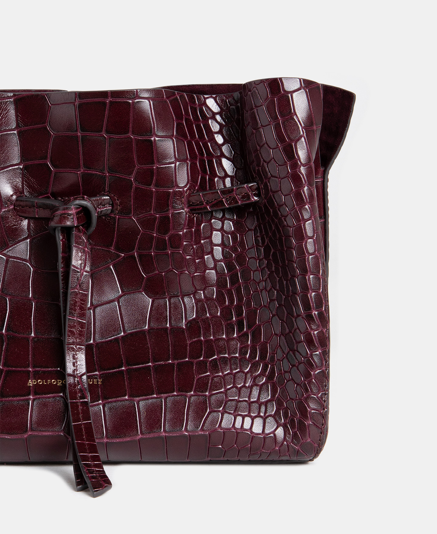 Crocodile effect leather shoulder bag image number 2
