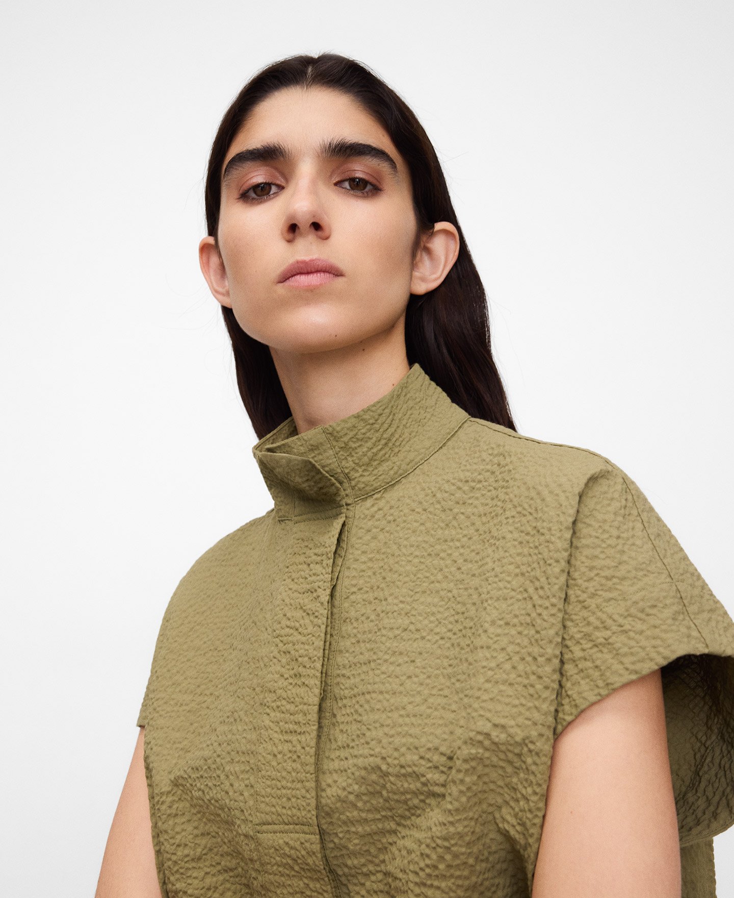 Camisa boxy seersucker algod&oacute;n image number 3