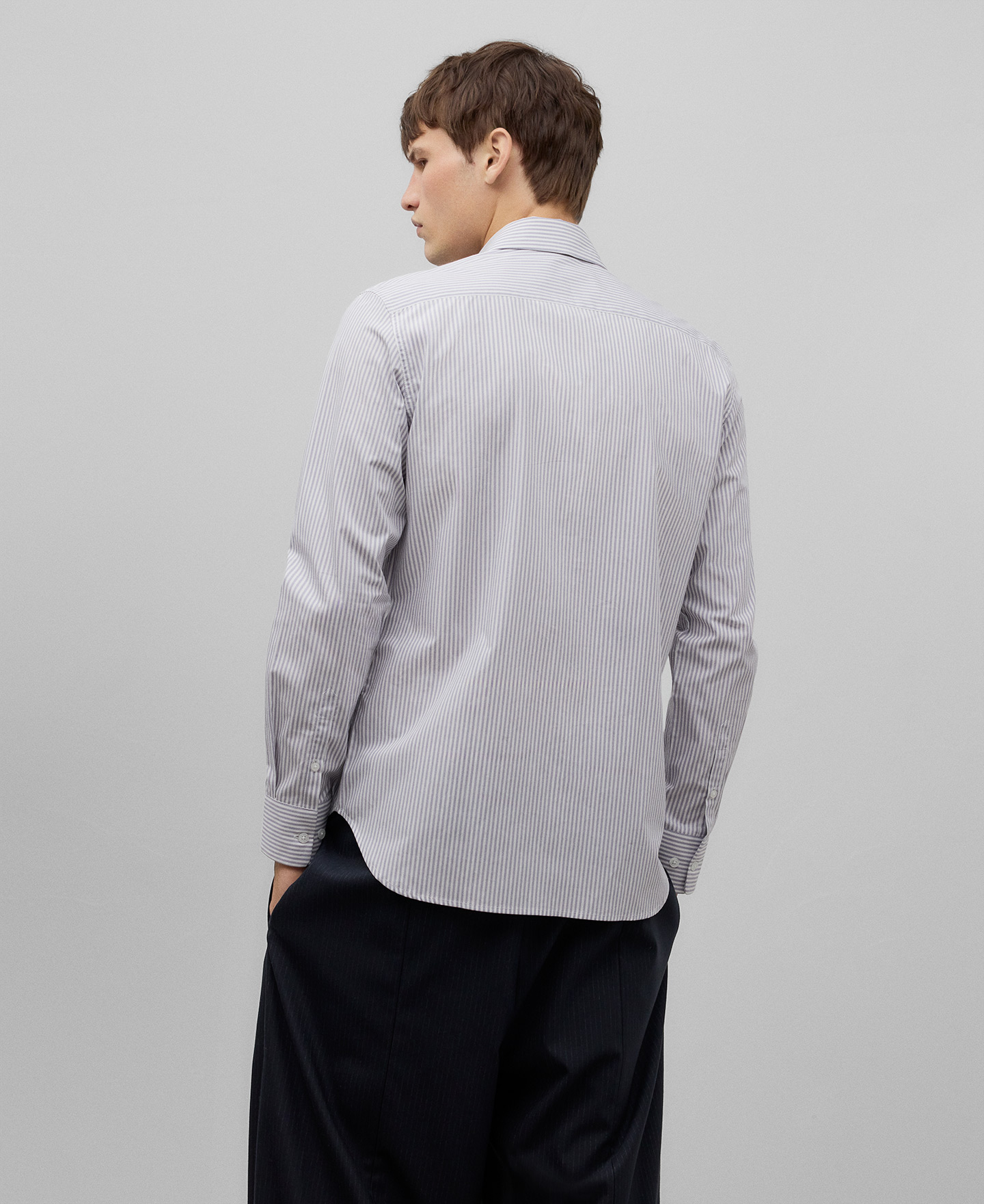 Camisa rayas verticales algod&oacute;n hombre image number 2