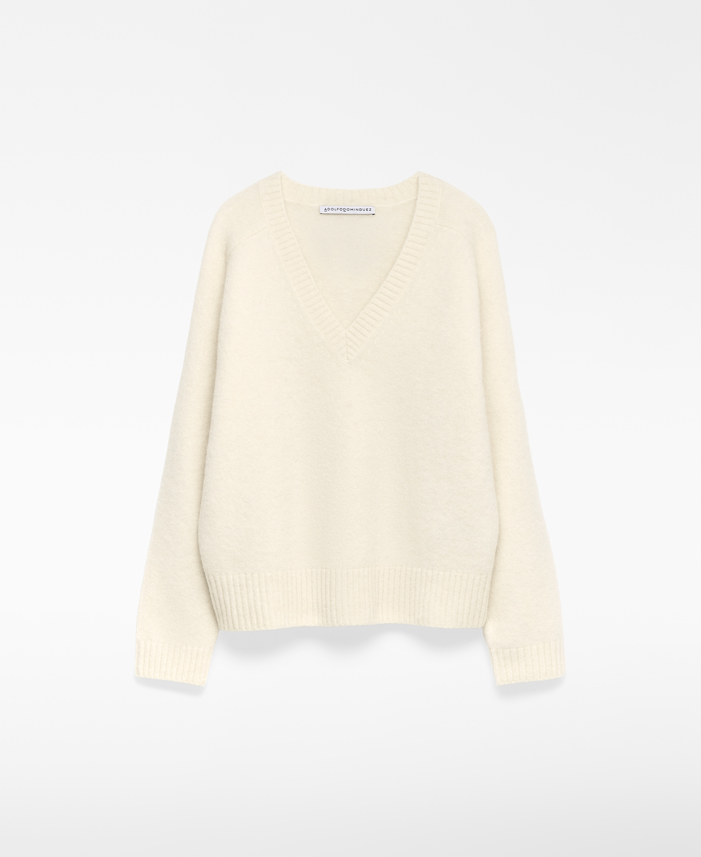 V-neck knit sweater image number 4