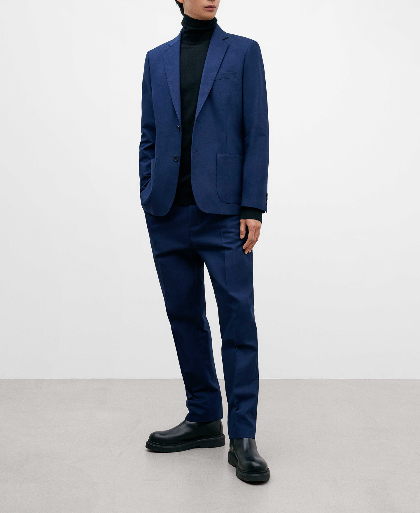 Cotton micropatterned blazer image number 1